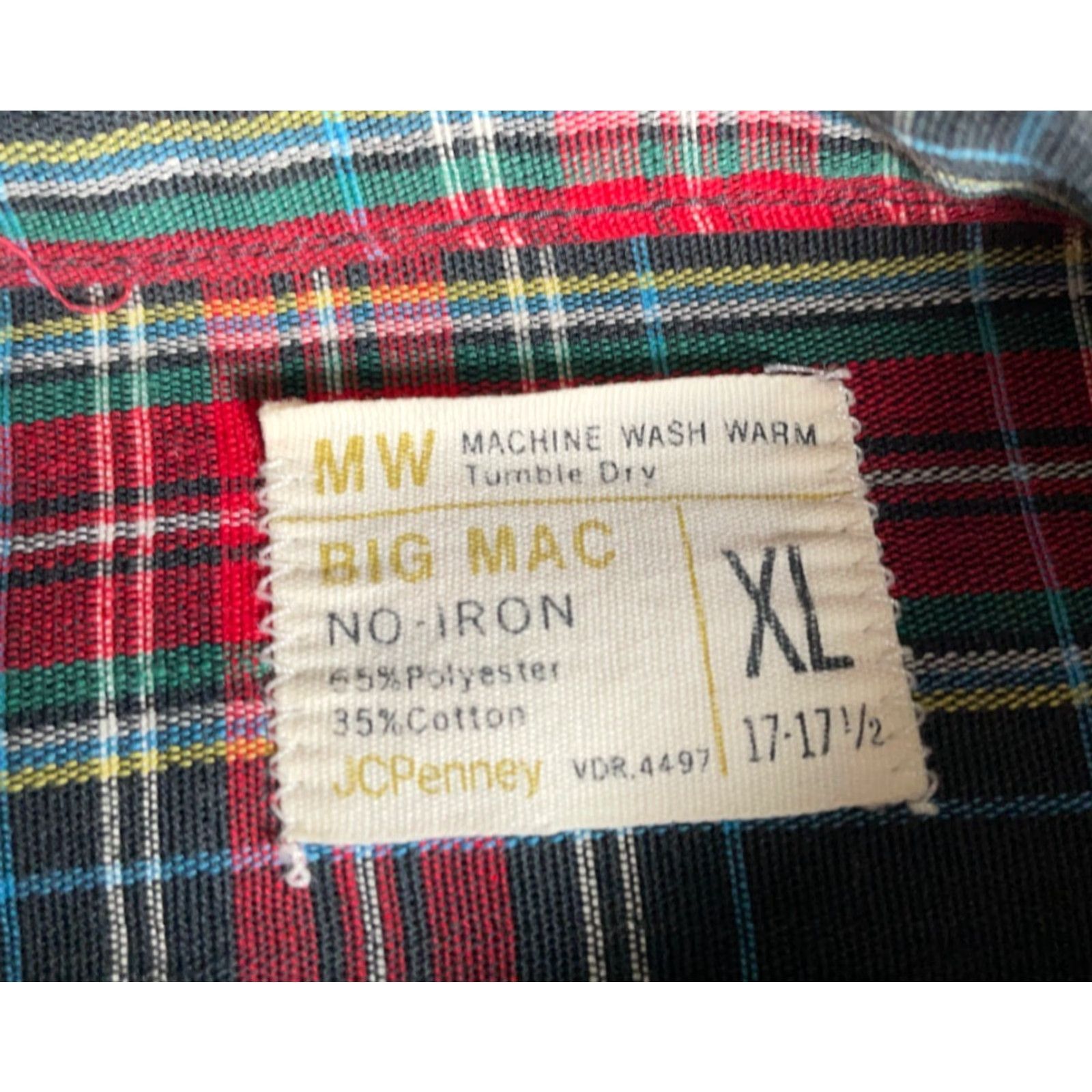 Vintage VINTAGE Big Mac Plaid Shirt Mens XL Red Green Tartan Flannel Cotton Polyester Button-Up 70s 80s Grunge Size US XL / EU 56 / 4 - 3 Thumbnail