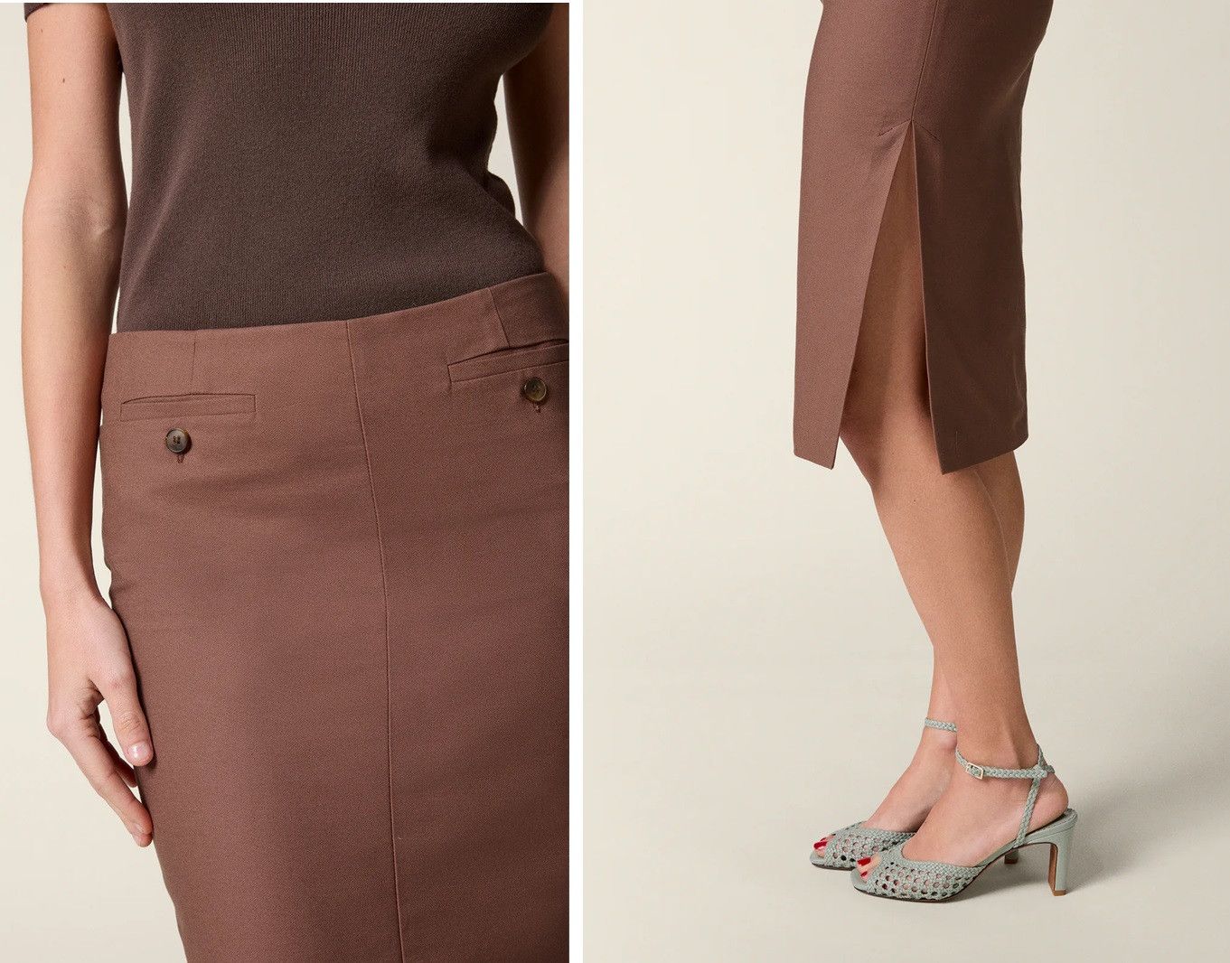 Rouje Pacome Brown Midi Skirt Size 25" / US 0 / IT 36 - 3 Thumbnail