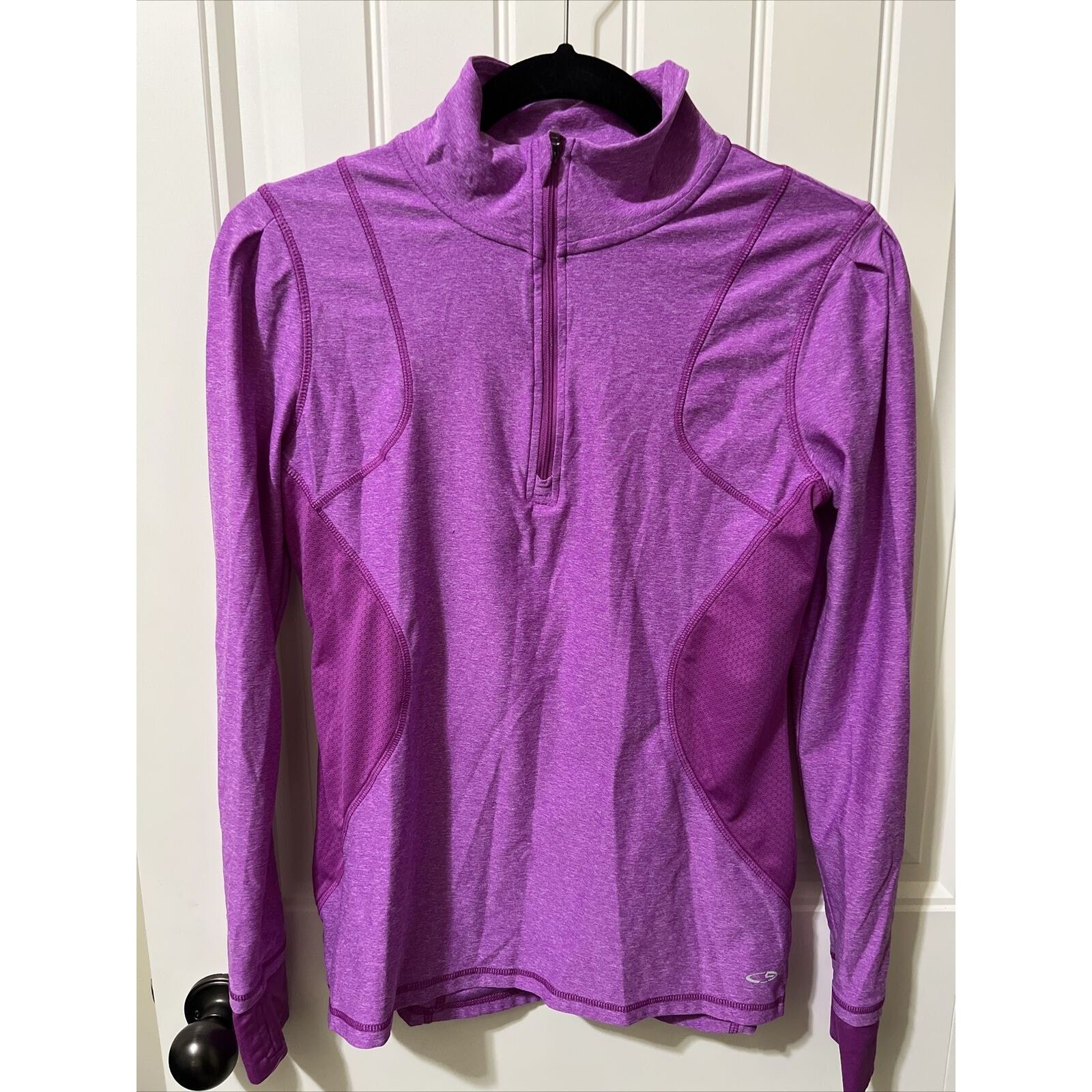 Champion Long Sleeve Quarter-Zip Pullover Purple Violet Back Pocket Size S / US 4 / IT 40 - 3 Thumbnail