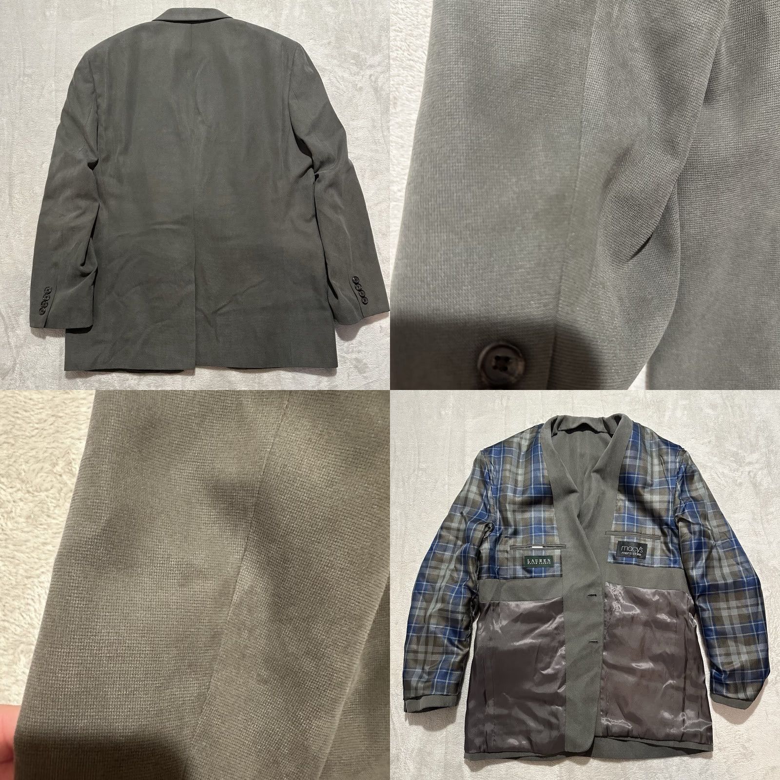 Ralph Lauren Lauren Ralph Lauren Sport Coat Mens Size 44R 2 Button Blazer Jacket Gray Size 44R - 8 Thumbnail