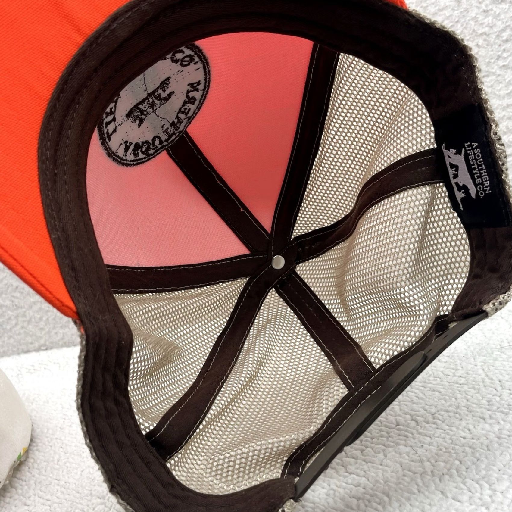 CO A Southern Lifestyle Co Orange Trucker Hat Snapback Hunting Outdoor Safety Size ONE SIZE - 7 Thumbnail