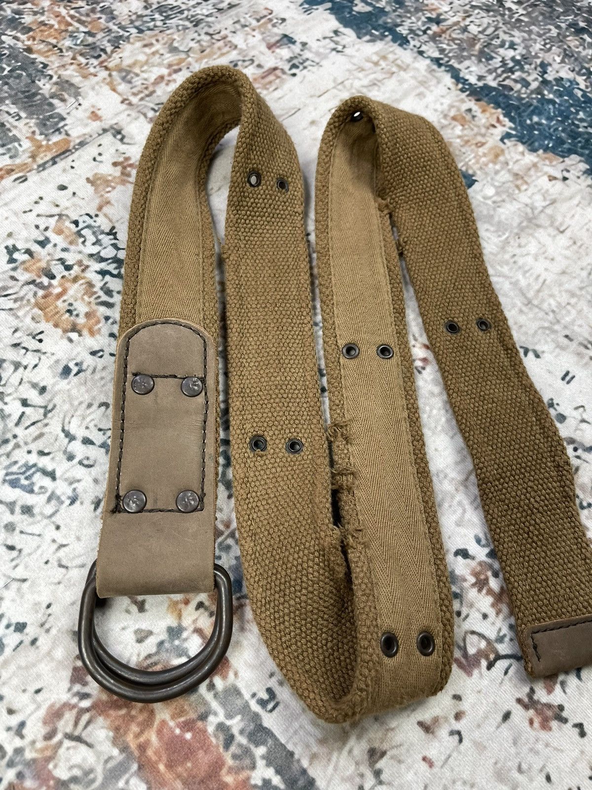 Hypebeast Vintage Leather Cotton Studded Waist Belt Size 32 - 4 Thumbnail