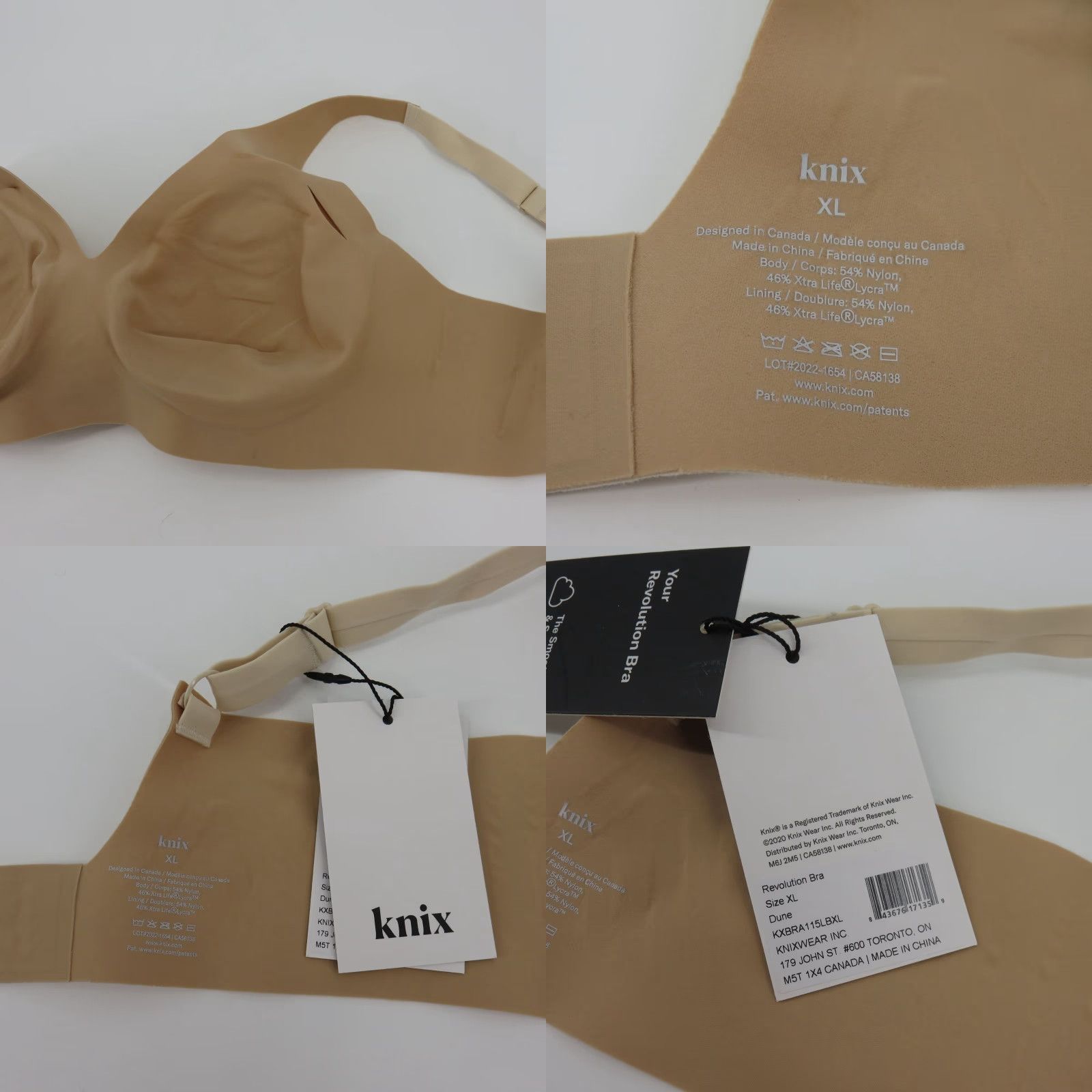 Vintage KNIX Womens Extra Large XL V Neck Revolution Bra Wireless Lined Solid Dune NEW Size ONE SIZE - 8 Thumbnail