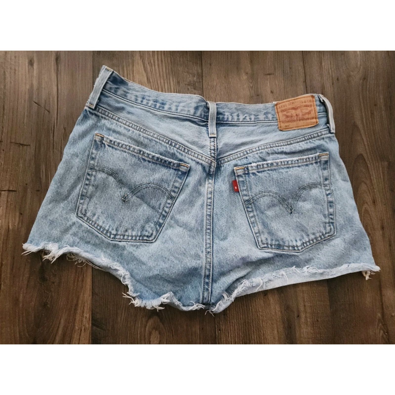 Levi's Levi's Womens Shorts 30 501 Distressed High Rise Denim Light Blue Cotton Jeans Blue Size 30" / US 8 / IT 44 - 5 Thumbnail