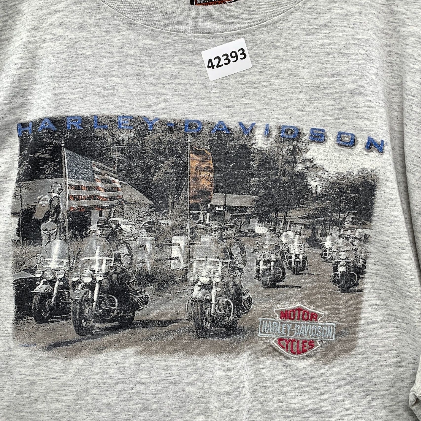 Harley Davidson VINTAGE Harley-Davidson Motorcycle T-Shirt Gray 4XL Graphic Print Crew Neck Short Sleeve Mens Size US XXL / EU 58 / 5 - 5 Thumbnail