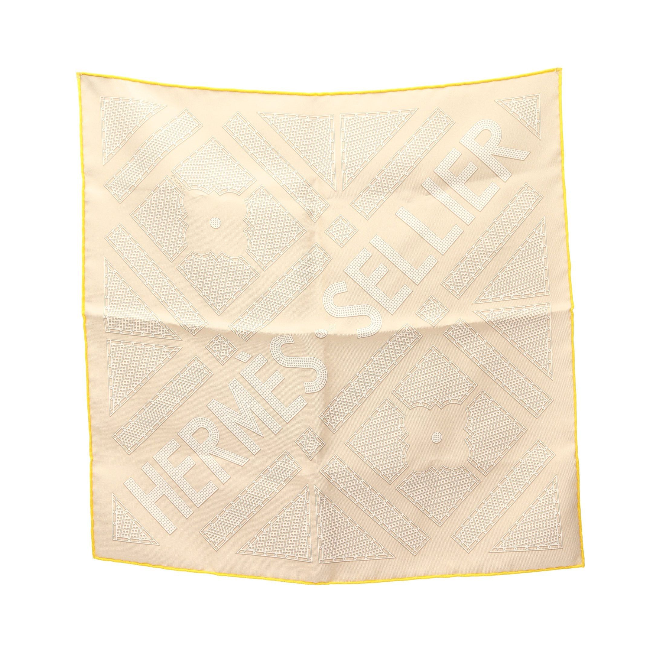 Hermes Hermes Petit Carres 45 Gavroche Serie Scarf Silk Beige Multicolor Size ONE SIZE - 1 Thumbnail