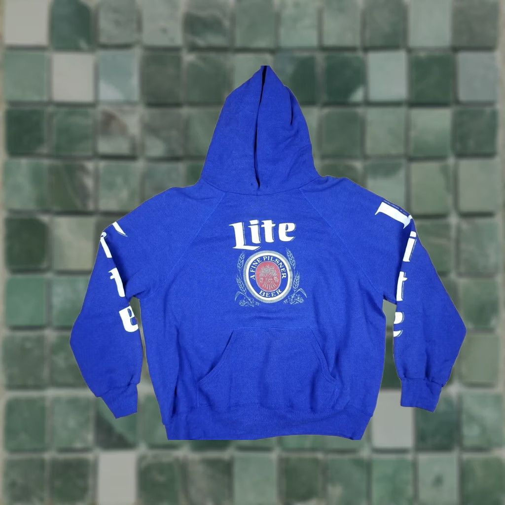 Vintage VINTAGE 80' PILSNER LIGHT BEER PROMO BLUE HOODY HOODIE SWEATSHIRT XLARGE SHIRT Mens Size US XL / EU 56 / 4 - 1 Thumbnail