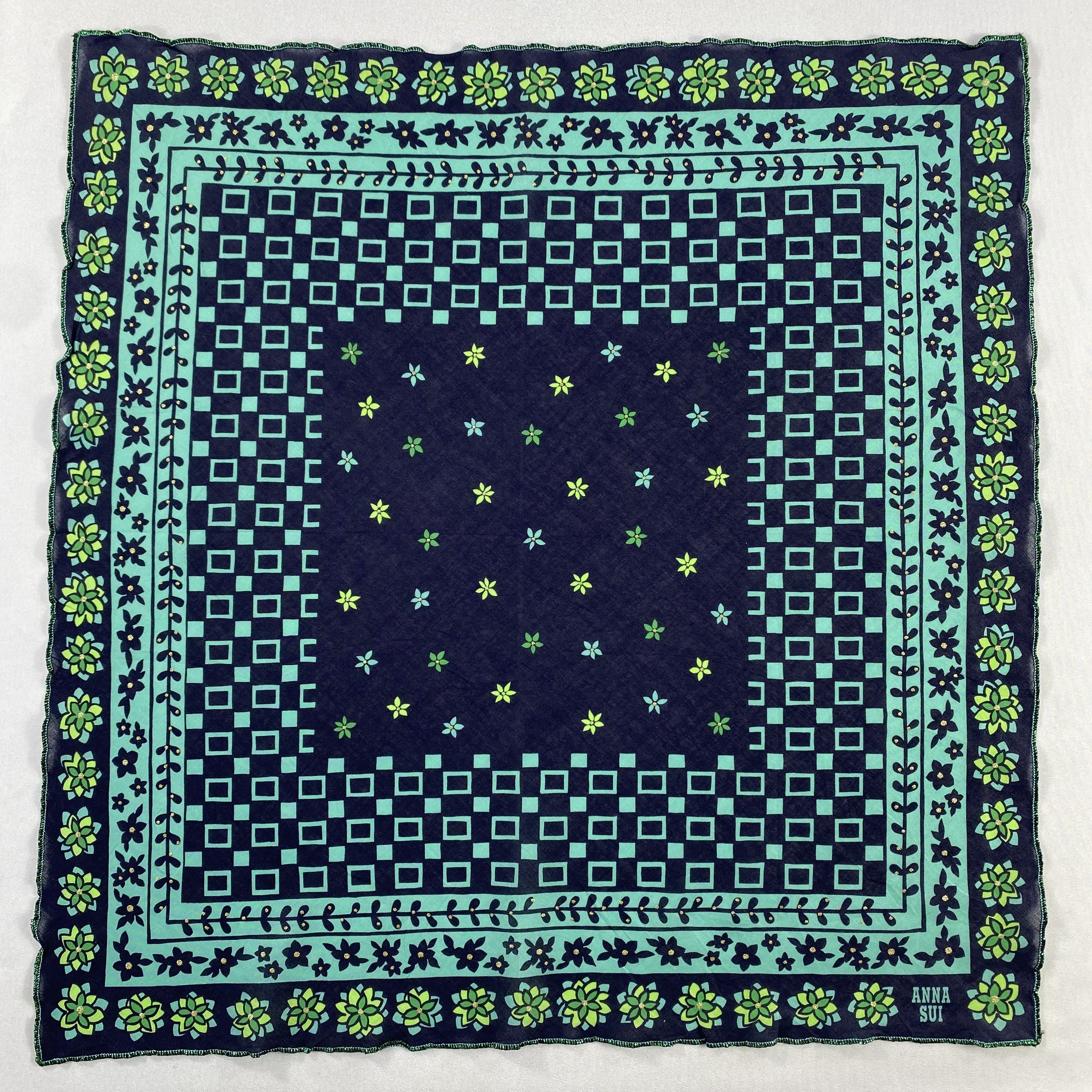 Vintage Anna Sui Bandana/ Handkerchief / Neckerchief-P1836 Size ONE SIZE - 1 Thumbnail