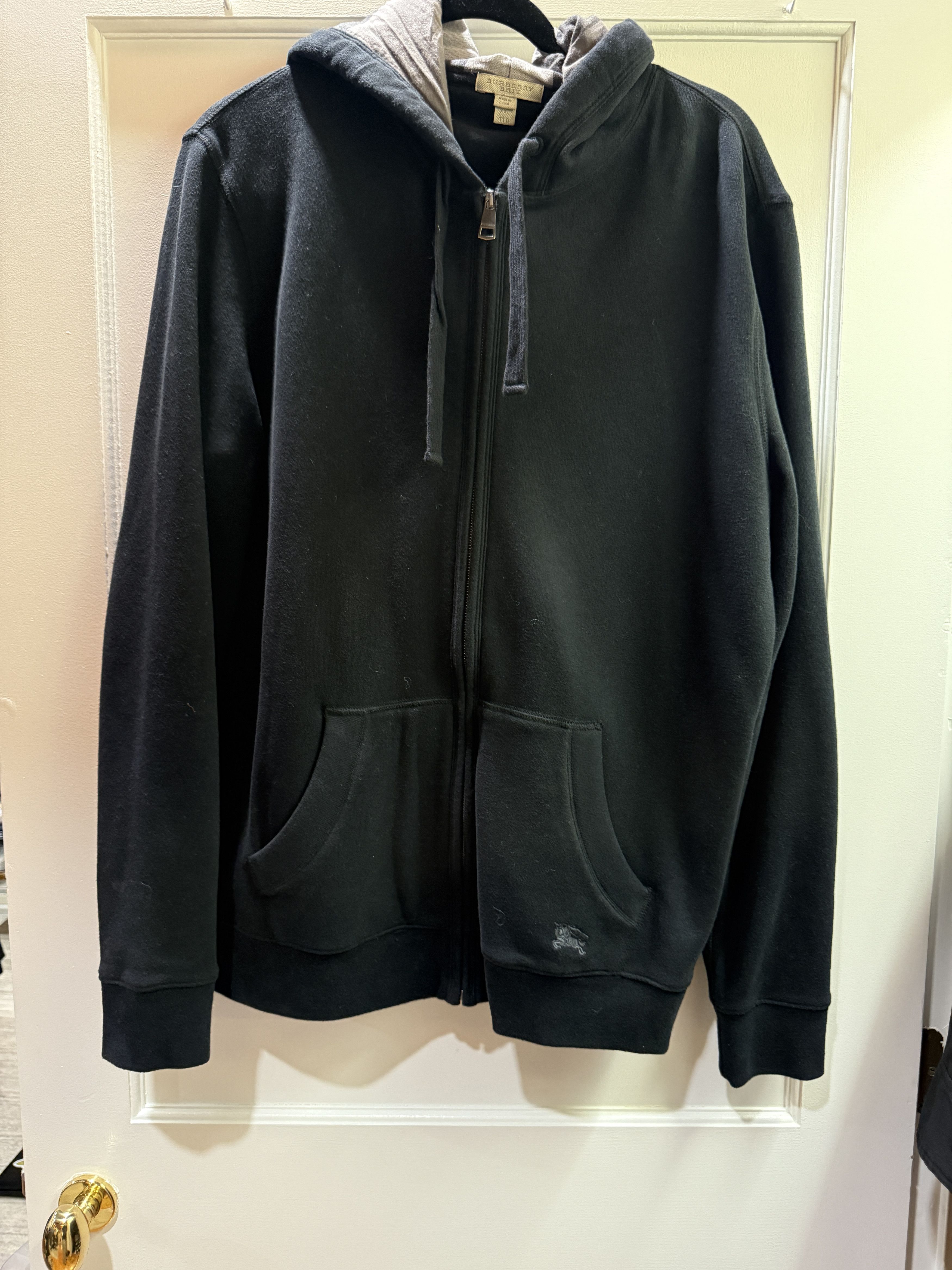 Burberry Hooded Sweatshirt Size XXL In Black