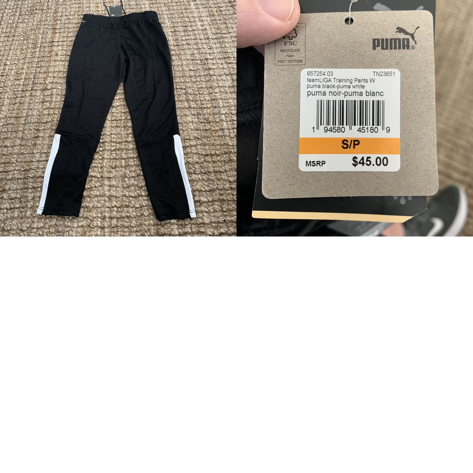 Puma PUMA Pants Mens Small Black Soccer Training Drycell Wicking Regular Fit NEW Size US 29 - 8 Thumbnail