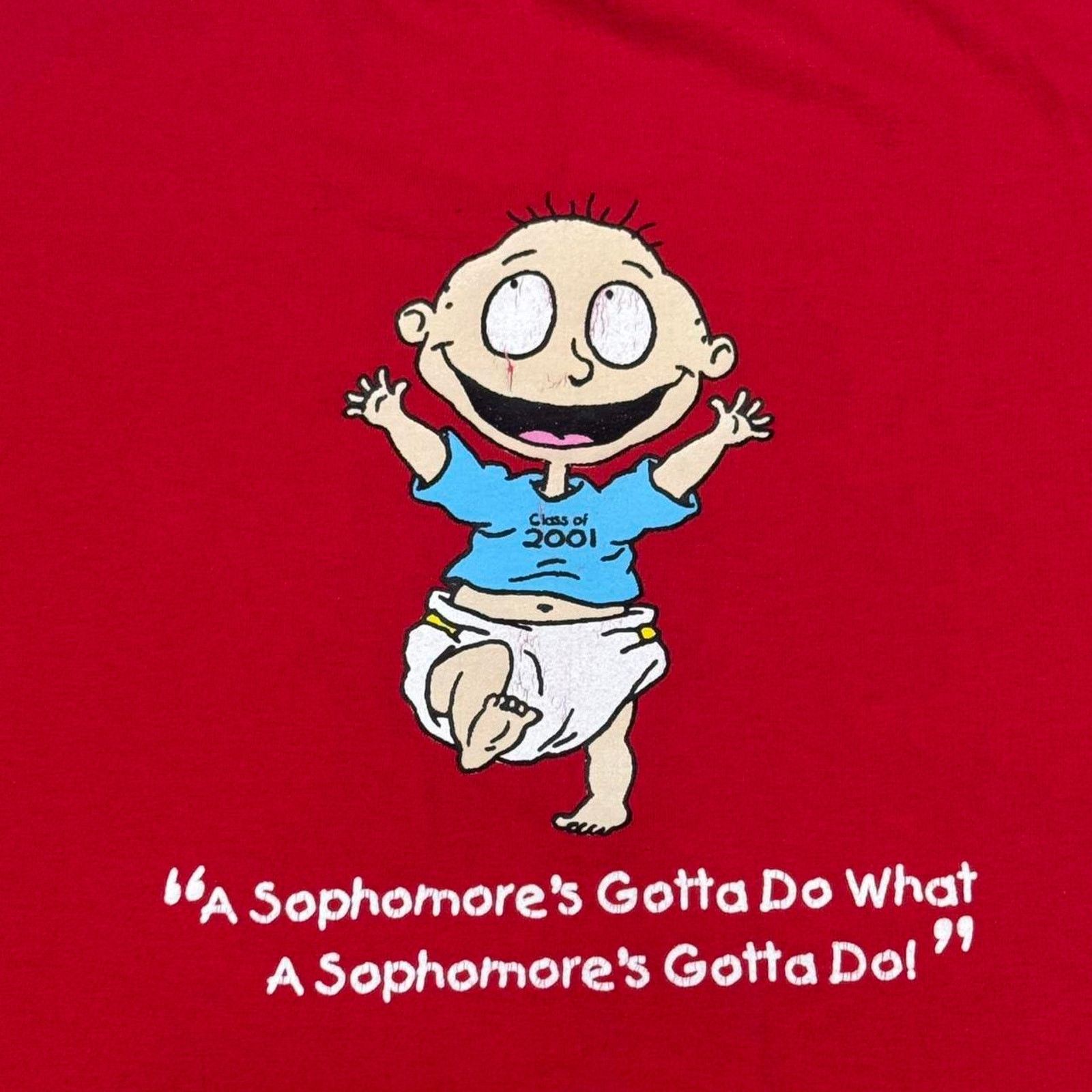 Hanes × Vintage VINTAGE Y2K CLASS OF 2001 SOPHRATS RUGRATS PARODY TEE: Size US S / EU 44-46 / 1 - 3 Thumbnail