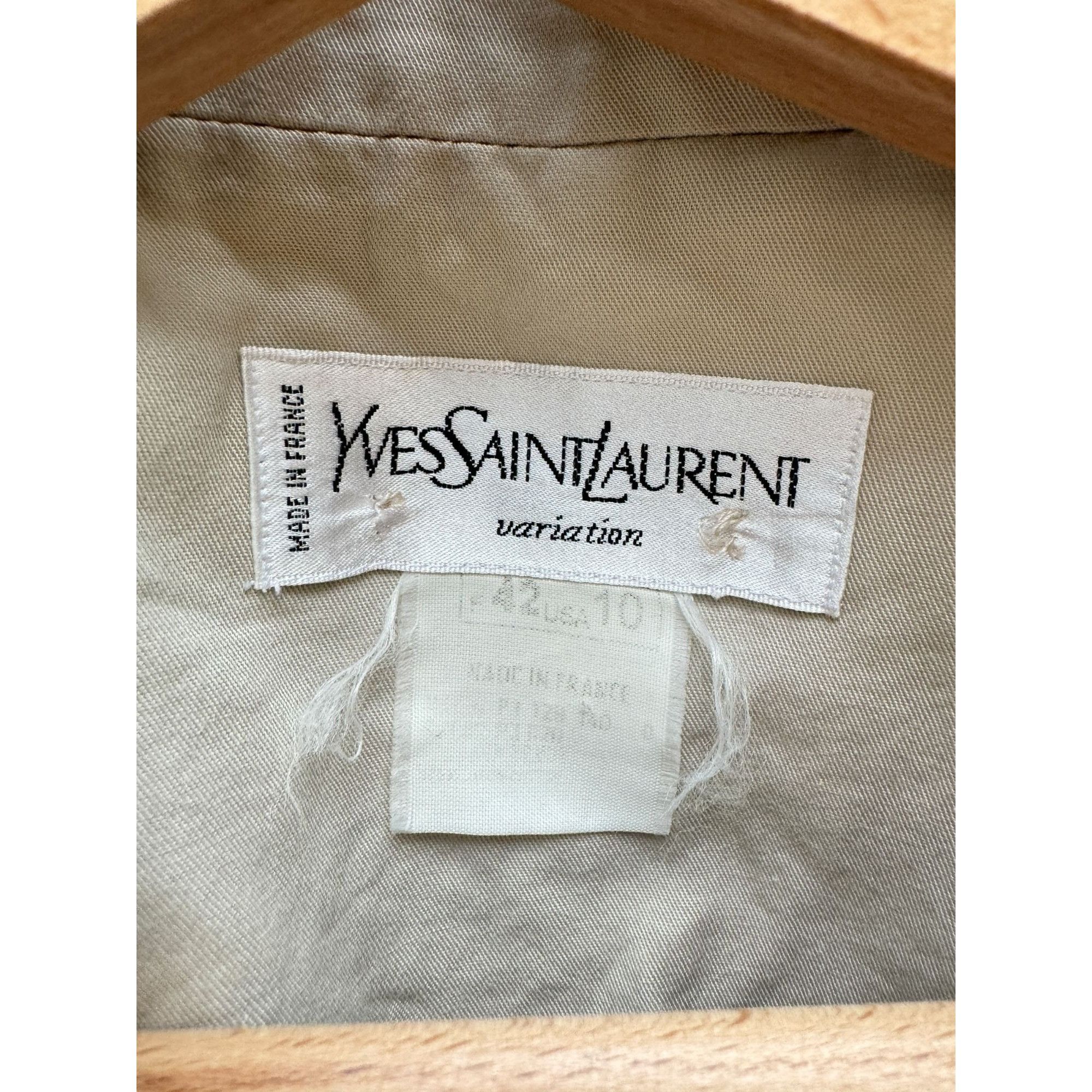 Yves Saint Laurent Iconic Vintage Beige Safari Saharian Shirt Size M / US 6-8 / IT 42-44 - 6 Thumbnail