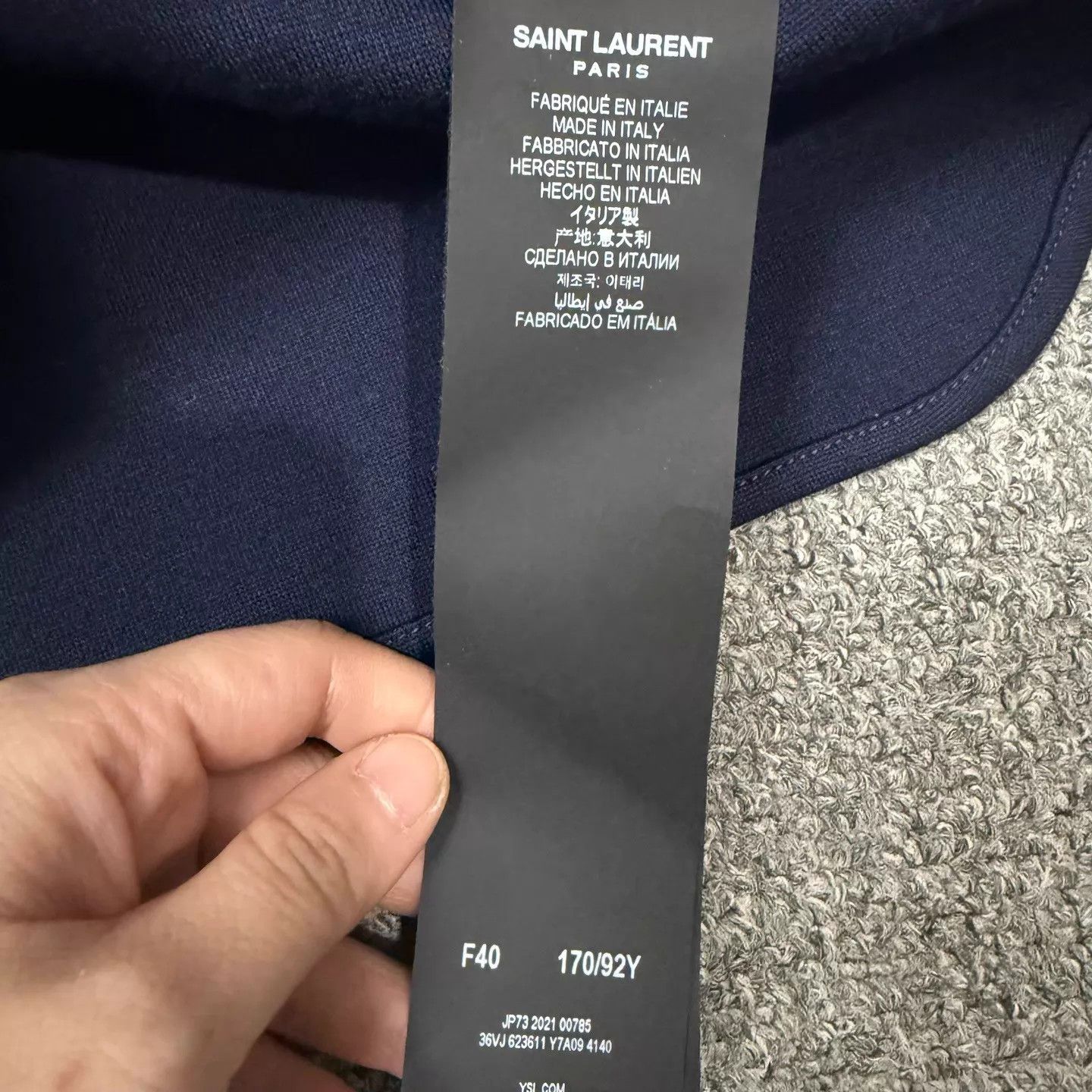 Saint Laurent Paris SLP navy blue wool gold embroidery jacket 40 Size S / US 4 / IT 40 - 4 Thumbnail
