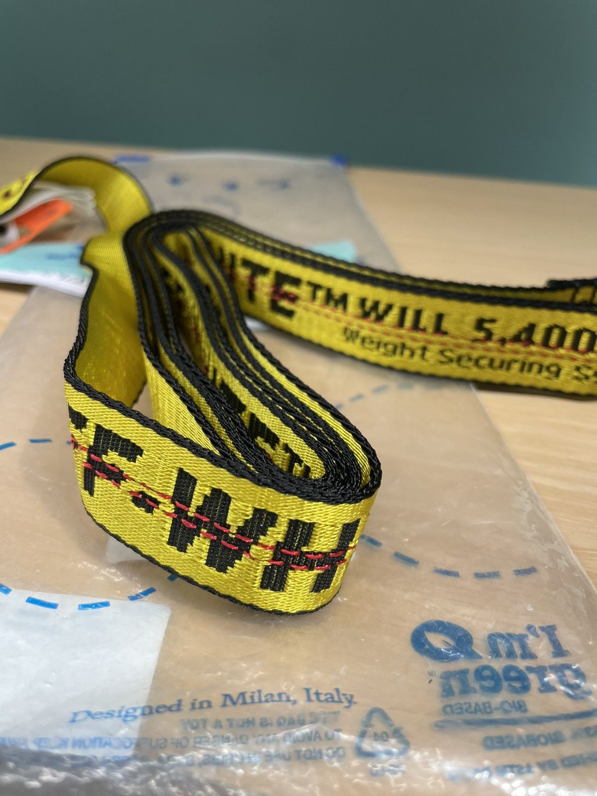 Off-White NWT Off-White Industrial Nylon Belt Yellow Black O/S Size ONE SIZE - 9 Thumbnail