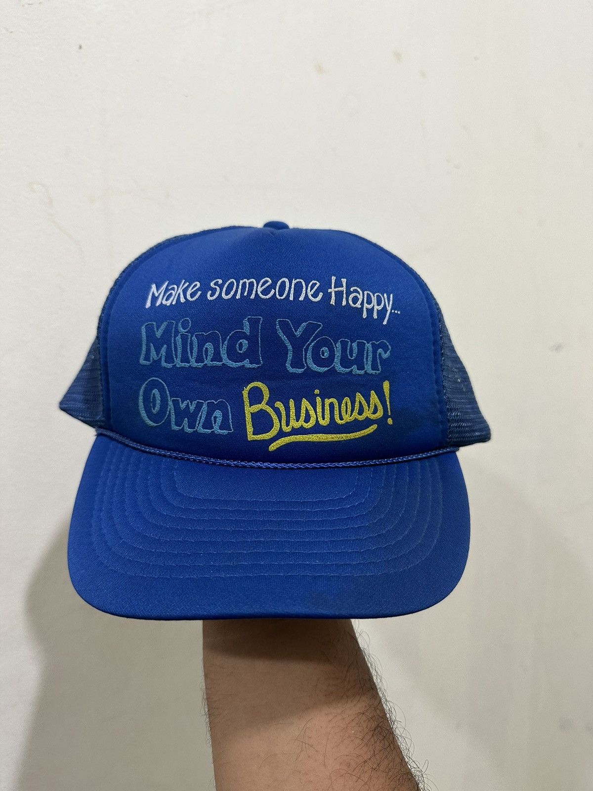 Vintage 90’s Mind Your Own Business Trucker Hat Size ONE SIZE - 1 Thumbnail