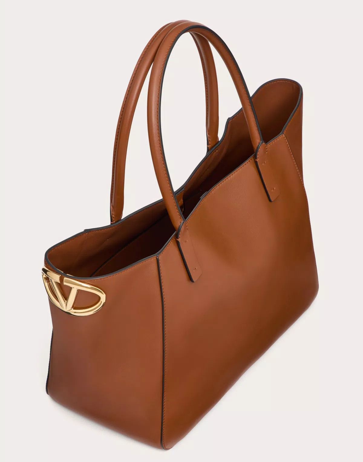 Valentino oc11z0725 Size:OS/Shopping Bag In Nappa Calfskin in Brown Size ONE SIZE - 5 Thumbnail