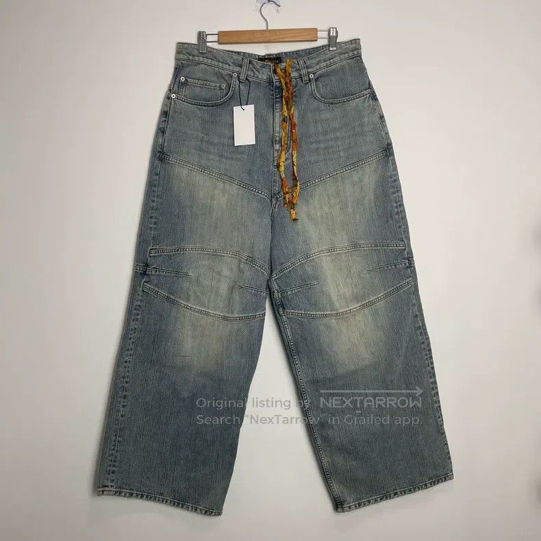 Balenciaga Balenciaga size XS Washed Blue Drawstring Denim Pants Size US 27 - 1 Thumbnail