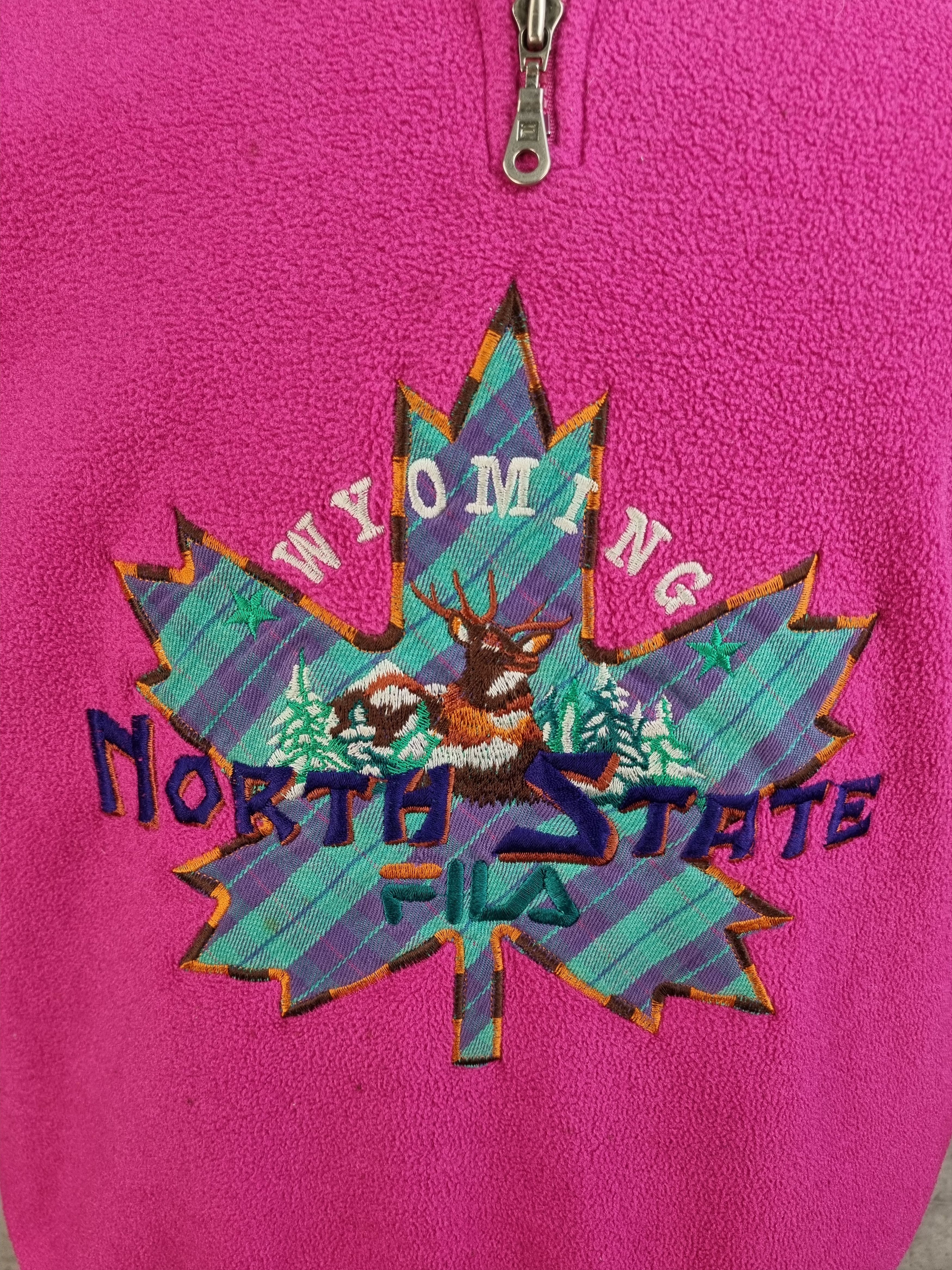 Fila × Vintage Rare 80s FILA Wyoming Embroidered Logo Fleece Pullover Size US L / EU 52-54 / 3 - 8 Thumbnail