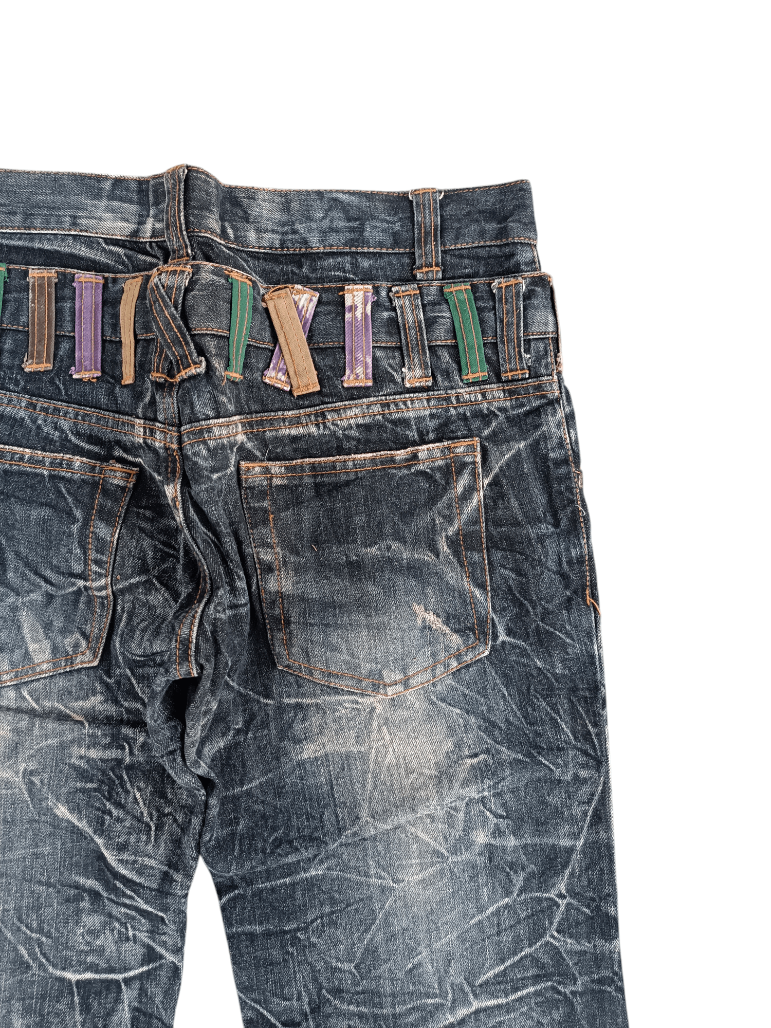 Japanese Brand 💥VINTAGE NYLAUS JEANS DOUBLE WAIST DESIGN RARE Size US 30 / EU 46 - 4 Thumbnail