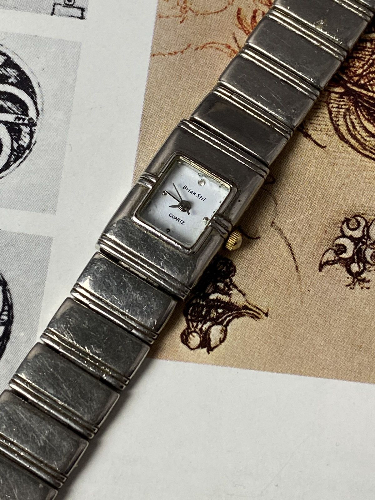Japanese Brand Vintage Brian Stil Ladies Watch Silver Square Retro Rare Size ONE SIZE - 2 Thumbnail