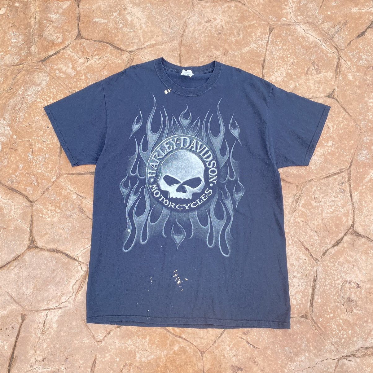 Harley Davidson Thrashed Faded Vintage Harley Davison ERD GRUNGE FLAME TEE Size US XL / EU 56 / 4 - 1 Thumbnail