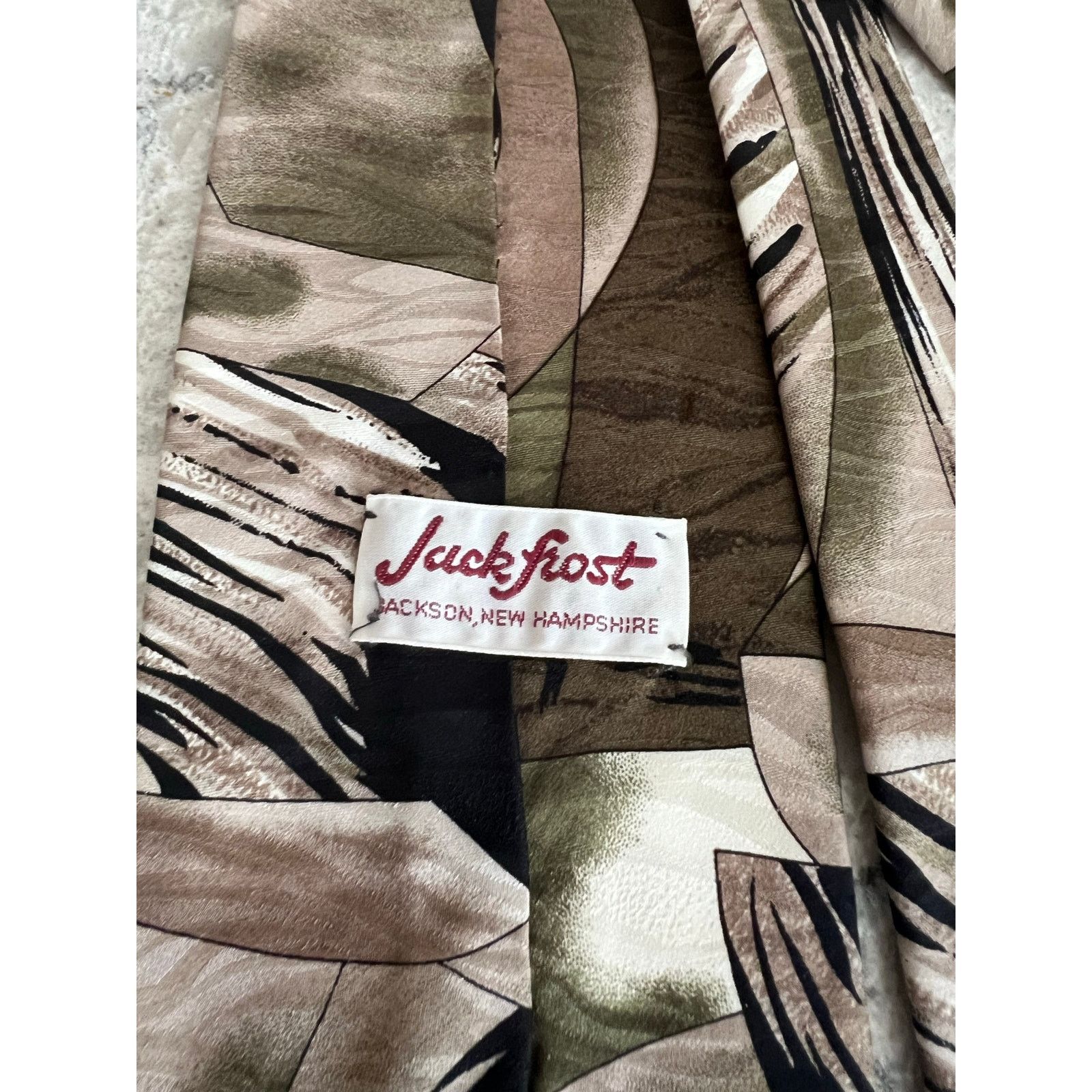 Vintage Vintage Jack Frost Men's 100% Silk Neck Tie Abstract Brown Size ONE SIZE - 3 Thumbnail