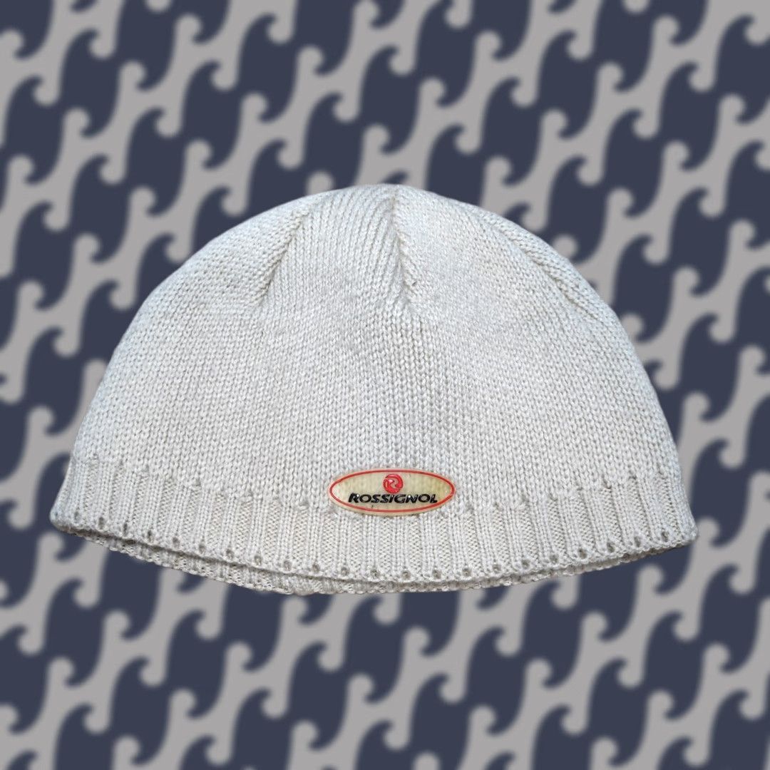 Rossignol ROSSIGNOL Beanie Hat Size S Knit Beige Beanie Outdoor Thermal Winter Vintage Womens/Mens Size ONE SIZE - 1 Thumbnail