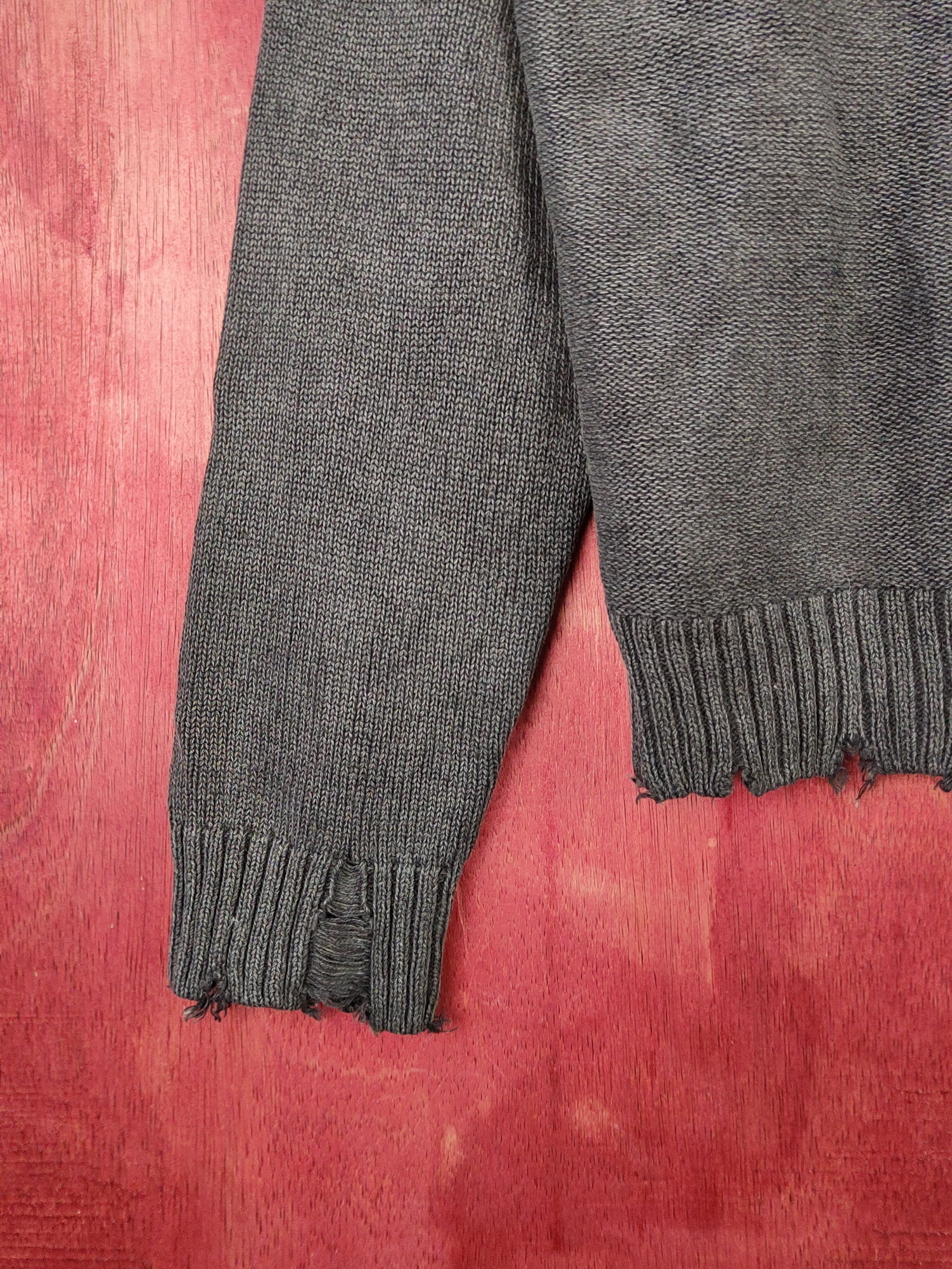 Japanese Brand Jeanasis Black Faded ripped distressed Sweatshirts #S1684 Size US M / EU 48-50 / 2 - 5 Thumbnail