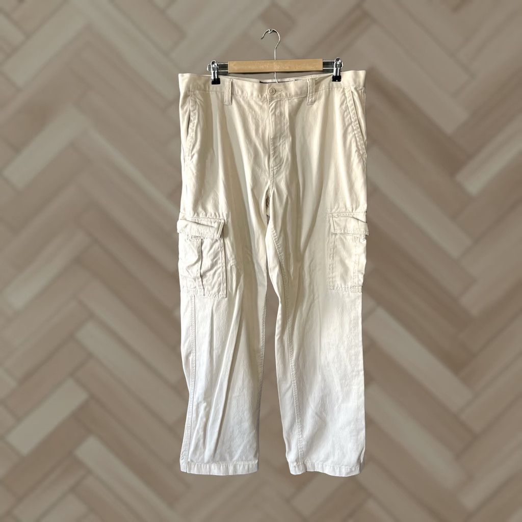 Old Navy VINTAGE Old Navy Cargo Pants Men's 36x32 Brown Cotton Canvas Wide-Leg 90s Y2K Grunge Size US 36 / EU 52 - 1 Thumbnail