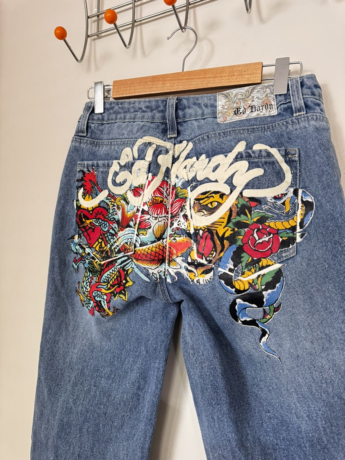 Ed Hardy ED HARDY Y2K VINTAGE WOMENS BLUE JEANS Size 26" / US 2 / IT 38 - 1 Thumbnail