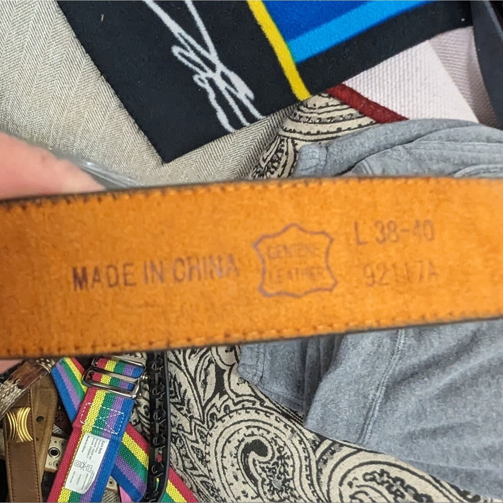 Vintage Vintage USA Eagle Leather Belt / Large Size 38 - 2 Thumbnail