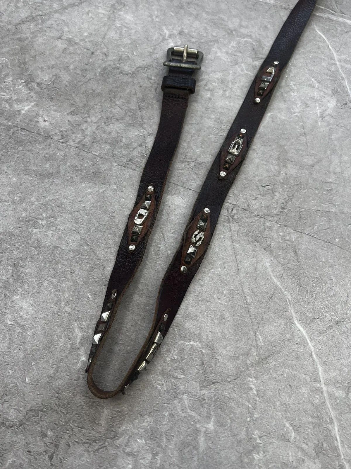 Diesel Vintage avant garde y2k Diesel punk brown leather belt Size ONE SIZE - 7 Thumbnail