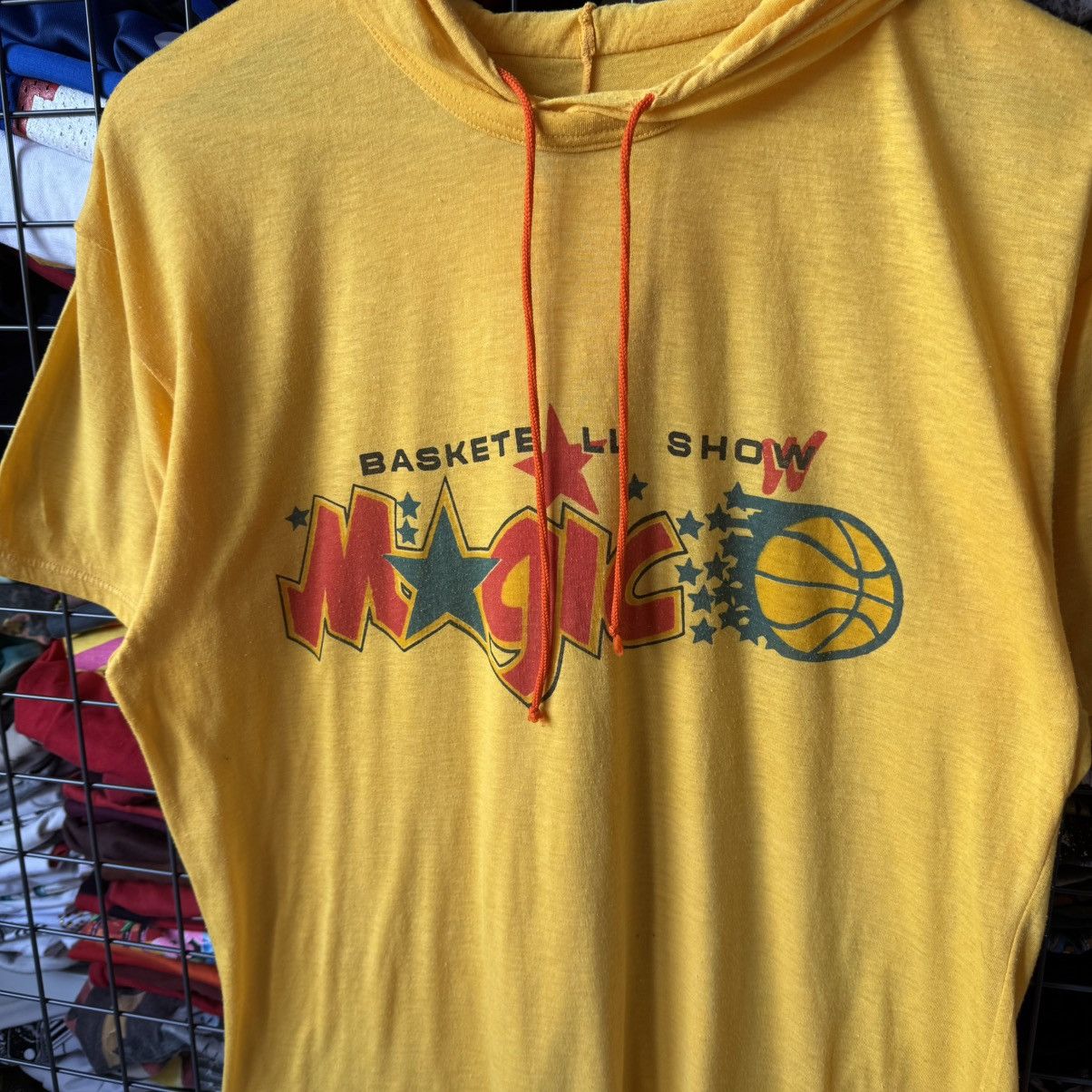 NBA Vintage 80s Orlando Magic NBA Basketball Hooded T-shirt Size US M / EU 48-50 / 2 - 2 Thumbnail