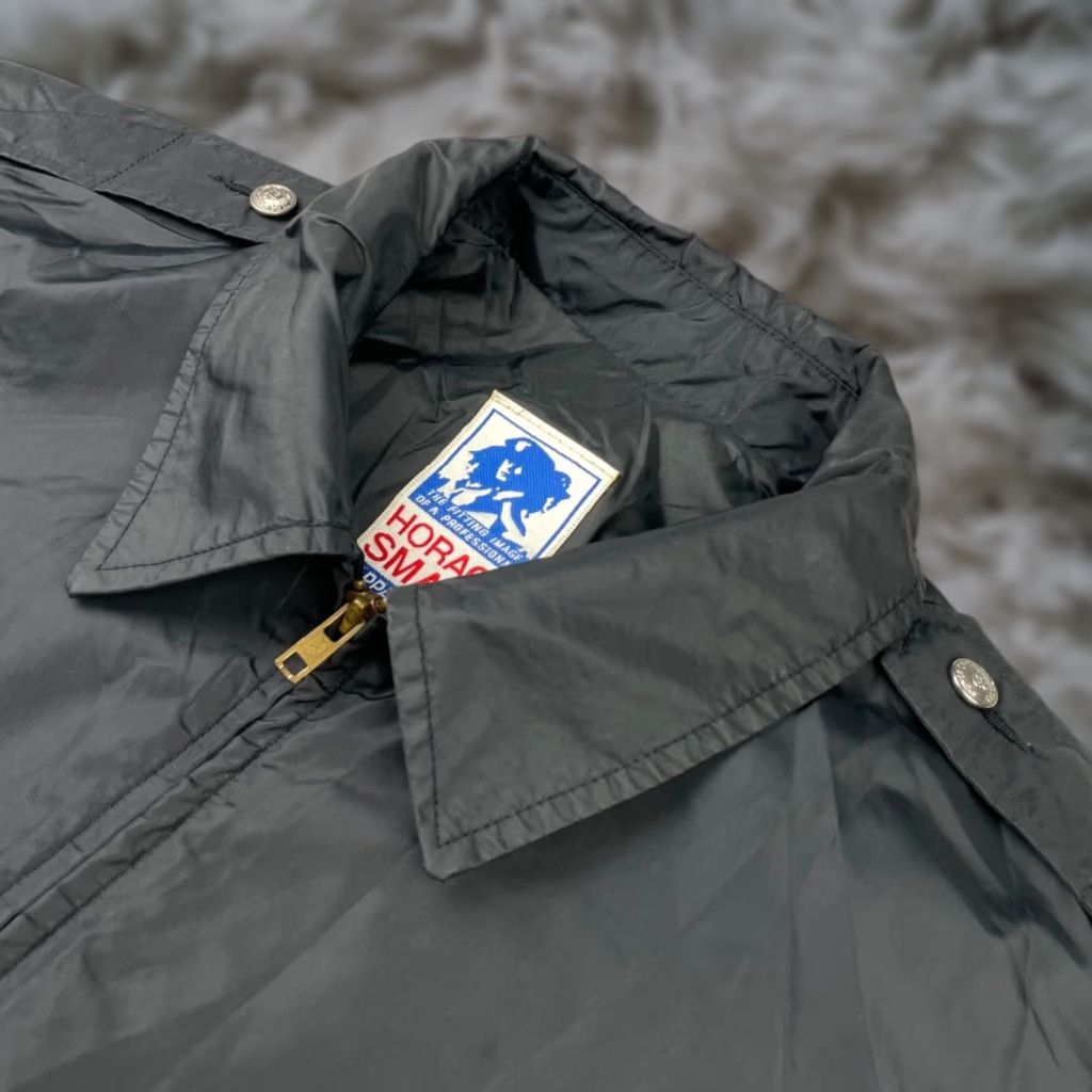 VINTAGE Horace Small Nylon Windbreaker Jacket Black Large Mens