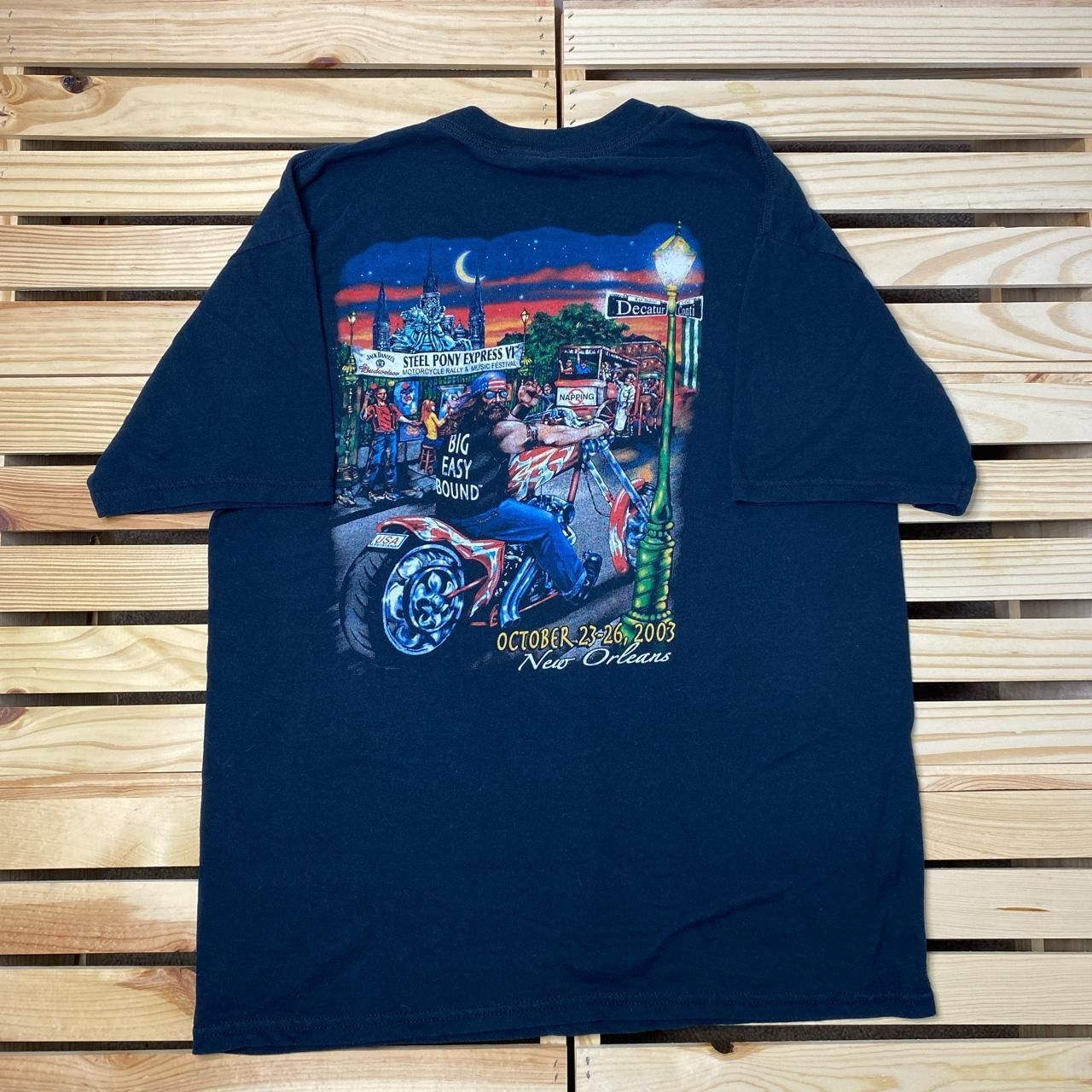 Gildan Vintage Steel Pony Express NOLA Black Biker Tee Size Large Size US L / EU 52-54 / 3 - 1 Thumbnail