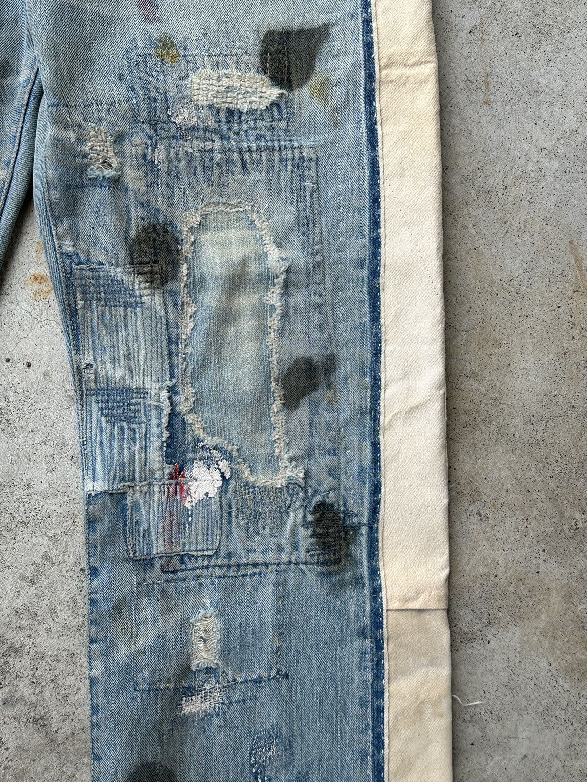 Kapital Kountry Boro Patchwork Denim Track pant Remake Size US 35 - 4 Thumbnail