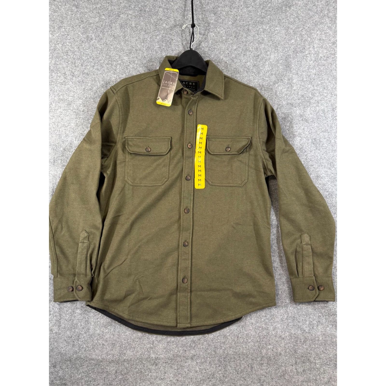 Olive Jachs New York Overshirt Jacket Mens M Olive Green Stretch Button Up Outdoor NWT Size US M / EU 48-50 / 2 - 3 Thumbnail