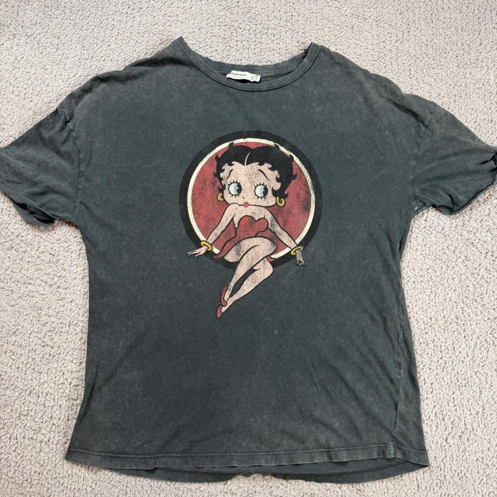 Other Stradivarius Zara Betty Boop Graphic Tee Faded Charcoal S Size US S / EU 44-46 / 1 - 1 Thumbnail