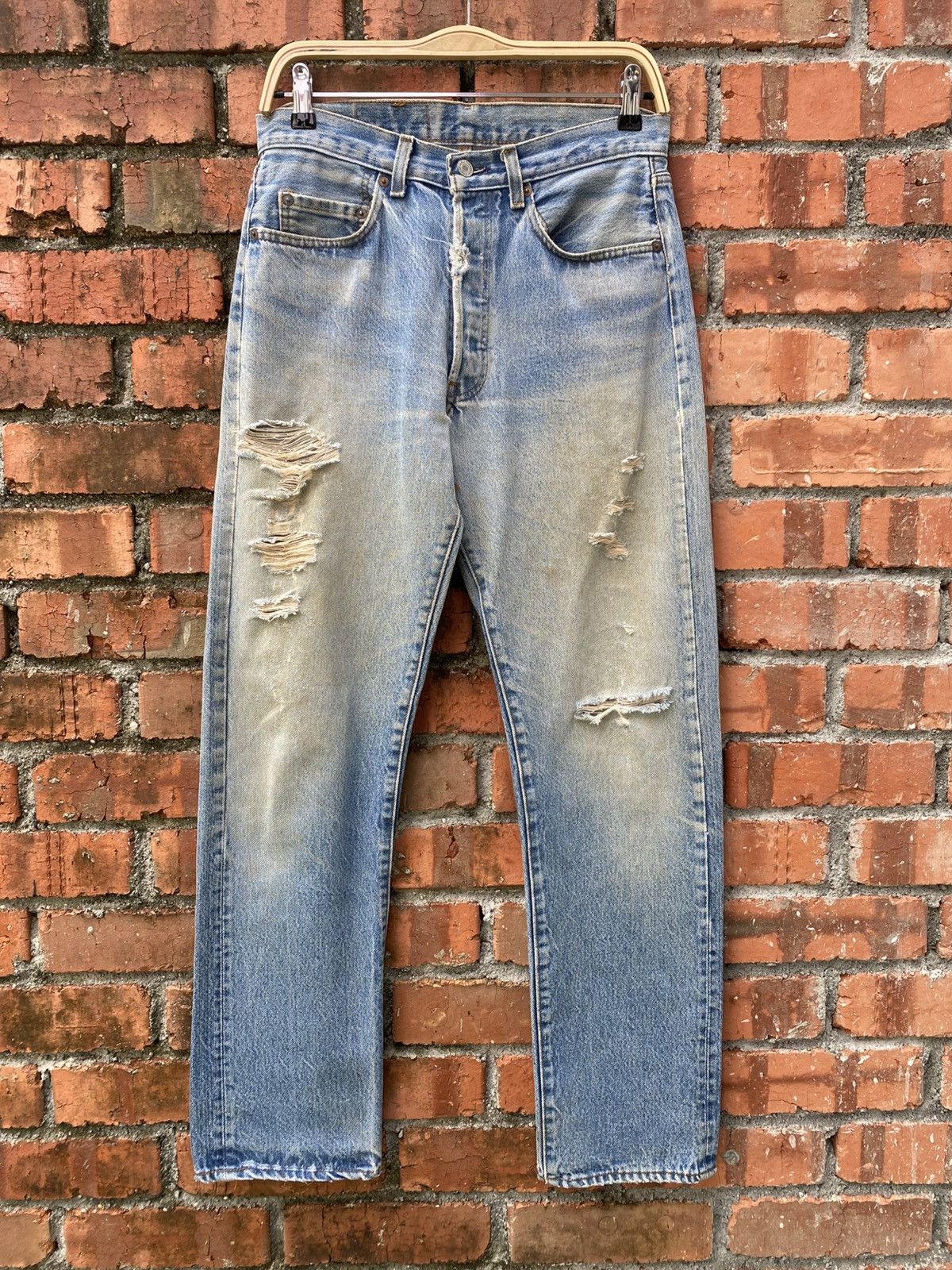 Levi's Vintage Clothing W31x31 Vintage levi's 501 made in USA distressed denime Size US 31 - 1 Thumbnail
