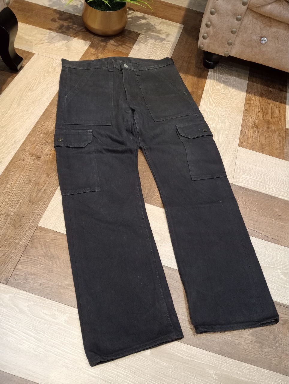 Real Japan Blues R.J.BLUES JAPAN 6 POCKET CARGO SELVEDGE DENIM PANTS Size US 29 - 3 Thumbnail