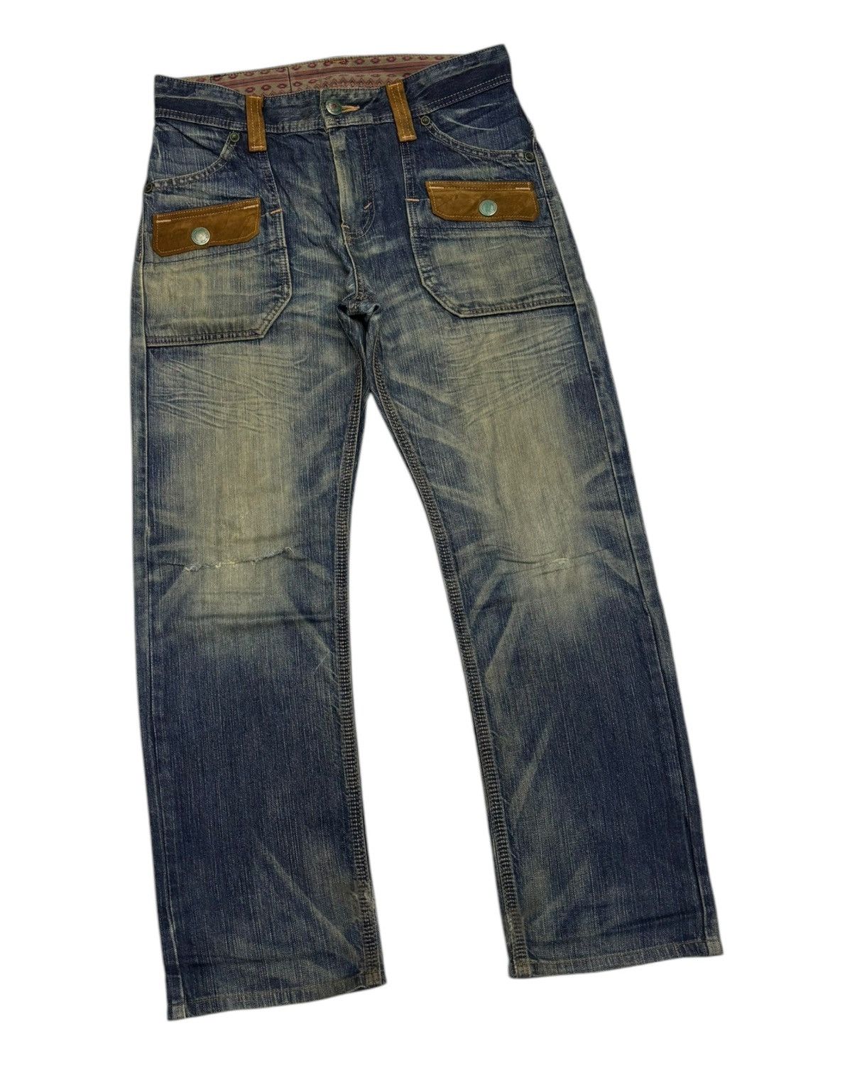 14th Addiction × Edwin × KMRii 🔥EDWIN BAGGY MUD WASH DISTRESSED RUSTY DENIM JEANS Size US 32 / EU 48 - 3 Thumbnail