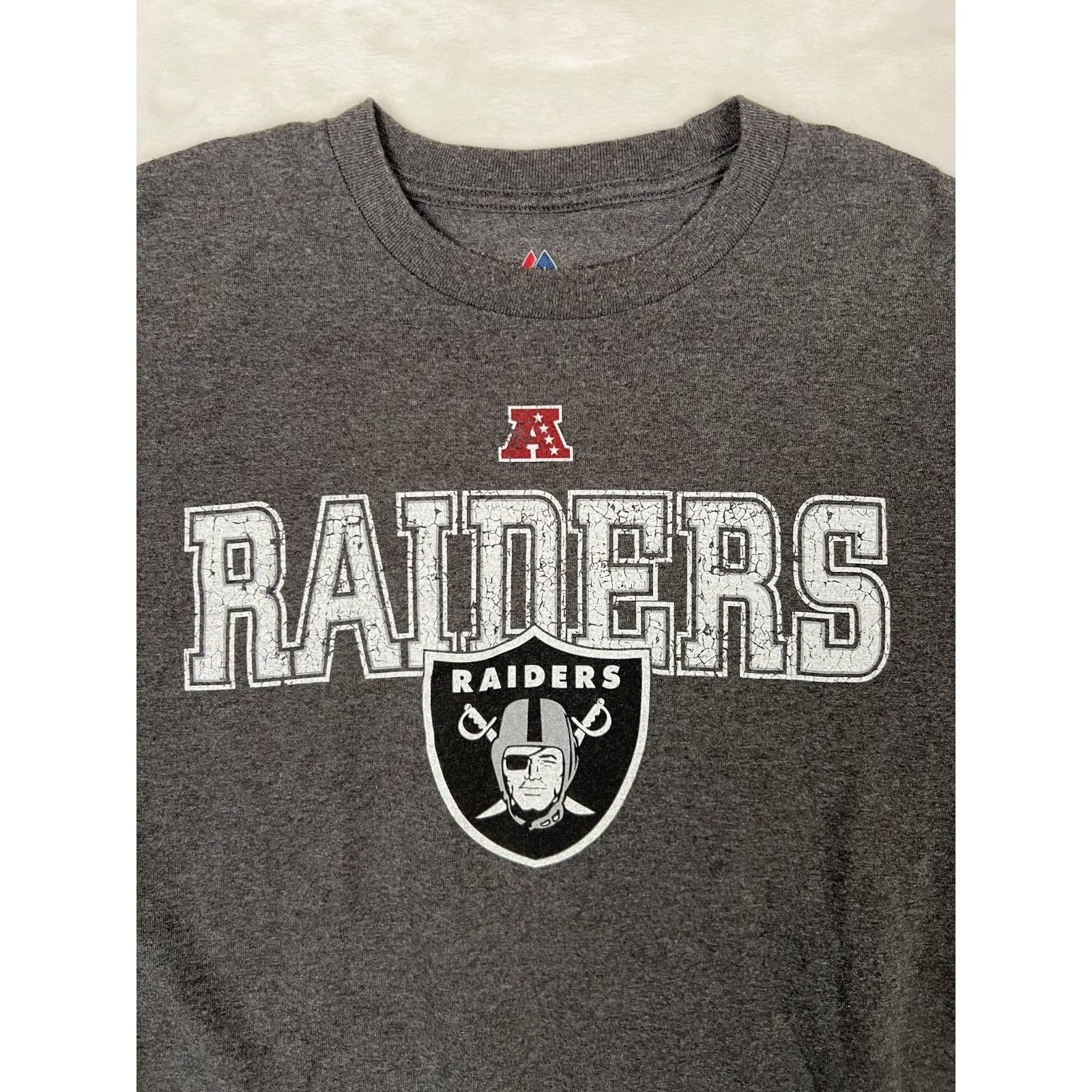 Majestic Vintage Oakland Raiders Long Sleeve Shirt Size XL Gray Spel Size US XL / EU 56 / 4 - 2 Thumbnail