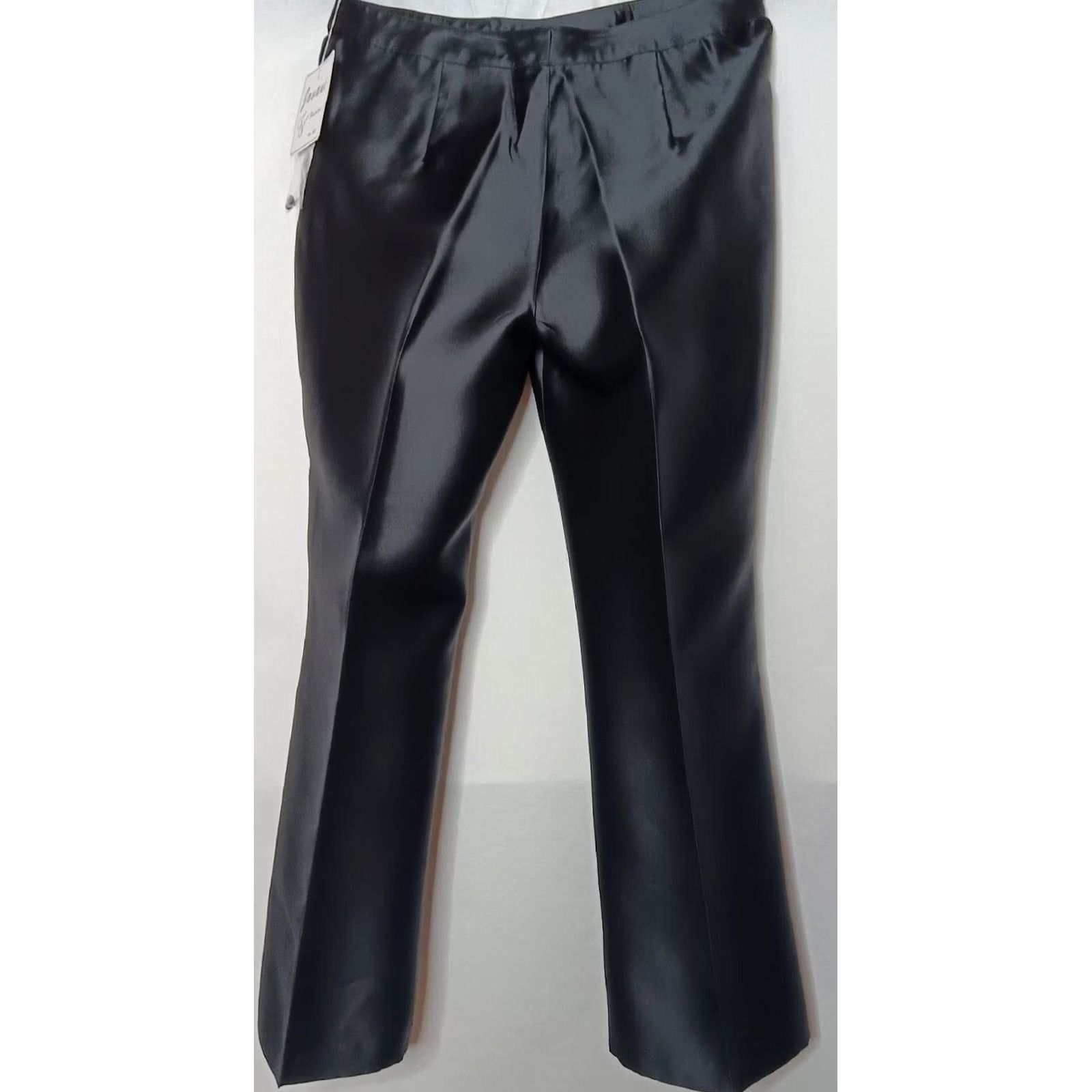 Vintage Jovani New York Womens Pants Black Formal Wide Leg Silk Wool Blend Size 18 Size 40" / US 18 - 2 Thumbnail