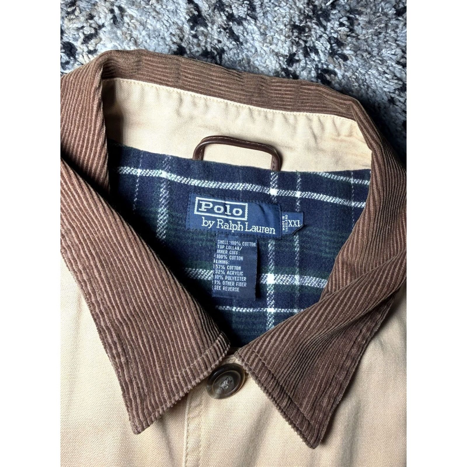 Polo Ralph Lauren VINTAGE POLO RALPH LAUREN Jacket Coat BARN FLANNEL LINED FIELD HUNTING OUTDOOR Beige 2XL Mens Size US XXL / EU 58 / 5 - 6 Thumbnail