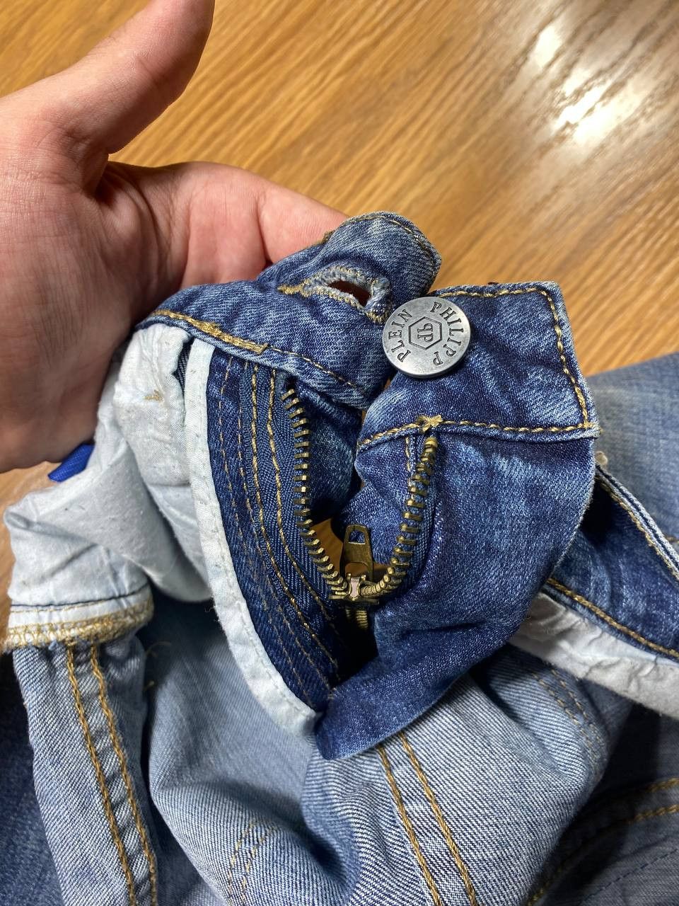Philipp Plein Philipp Plein Design Distressed Denim Army Blue Jeans Size US 28 / EU 44 - 4 Thumbnail