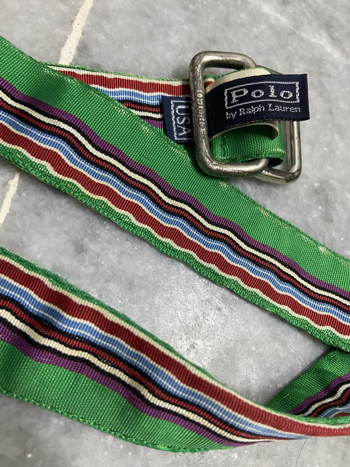 Polo Ralph Lauren Vintage Polo Ralph Lauren Striped Double D-Ring Belt Size ONE SIZE - 8 Thumbnail