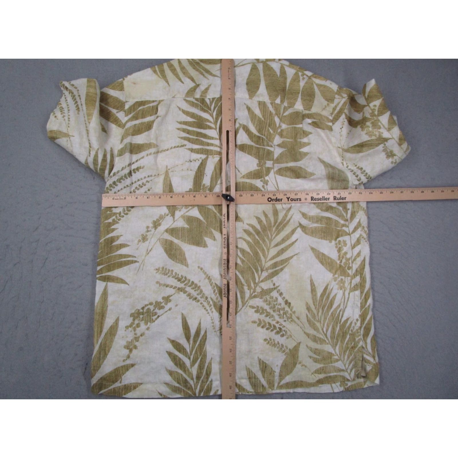 Tommy Bahama Tommy Bahama Shirt Mens Large Linen Hawaiian Camp White Green Leaf Button Up Short Sleeve Size US L / EU 52-54 / 3 - 6 Thumbnail