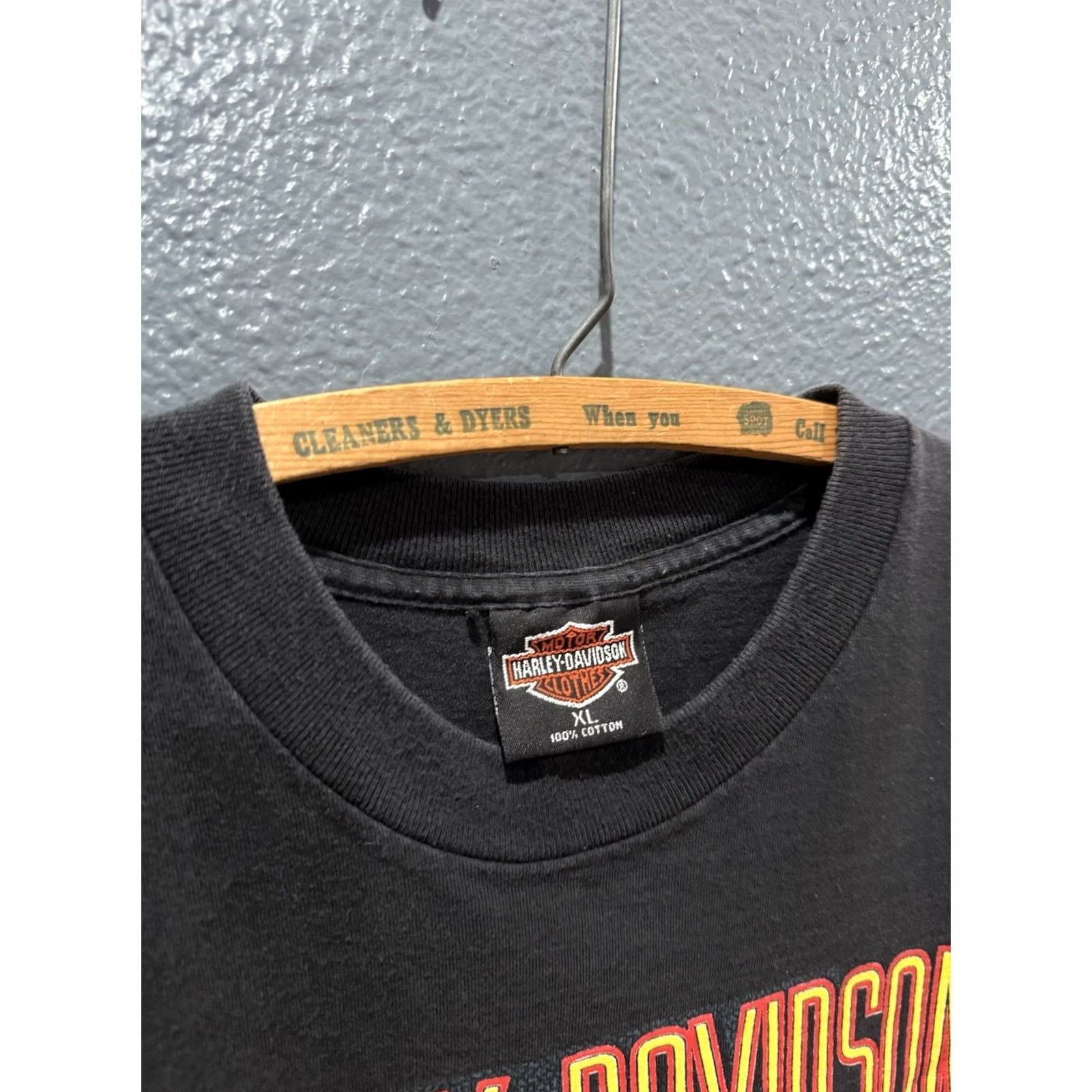 Harley Davidson VINTAGE Harley Davidson Heart Of Steel Black Tee XL Mens 90s Size US XL / EU 56 / 4 - 2 Thumbnail