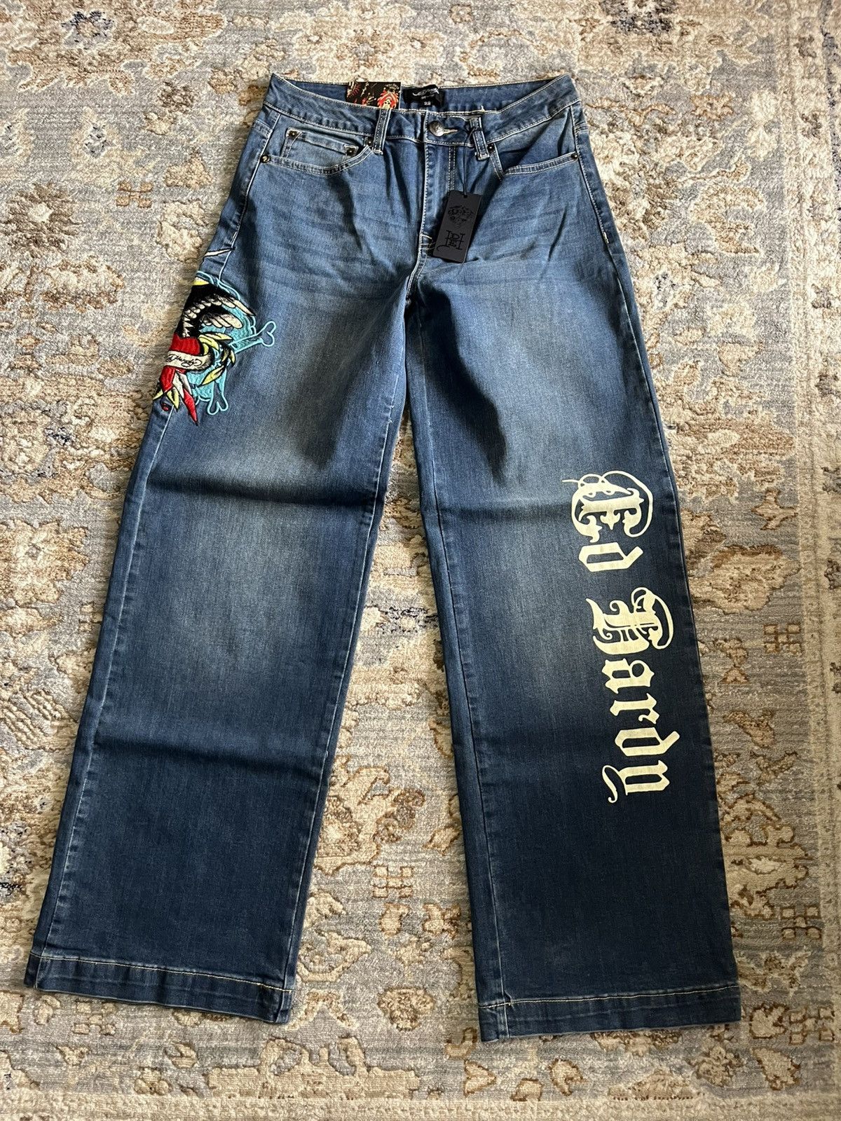 Ed Hardy EAGLE HEART BAGGY ED HARDY GRAPHIC JEANS 28x32 Size US 28 / EU 44 - 1 Thumbnail