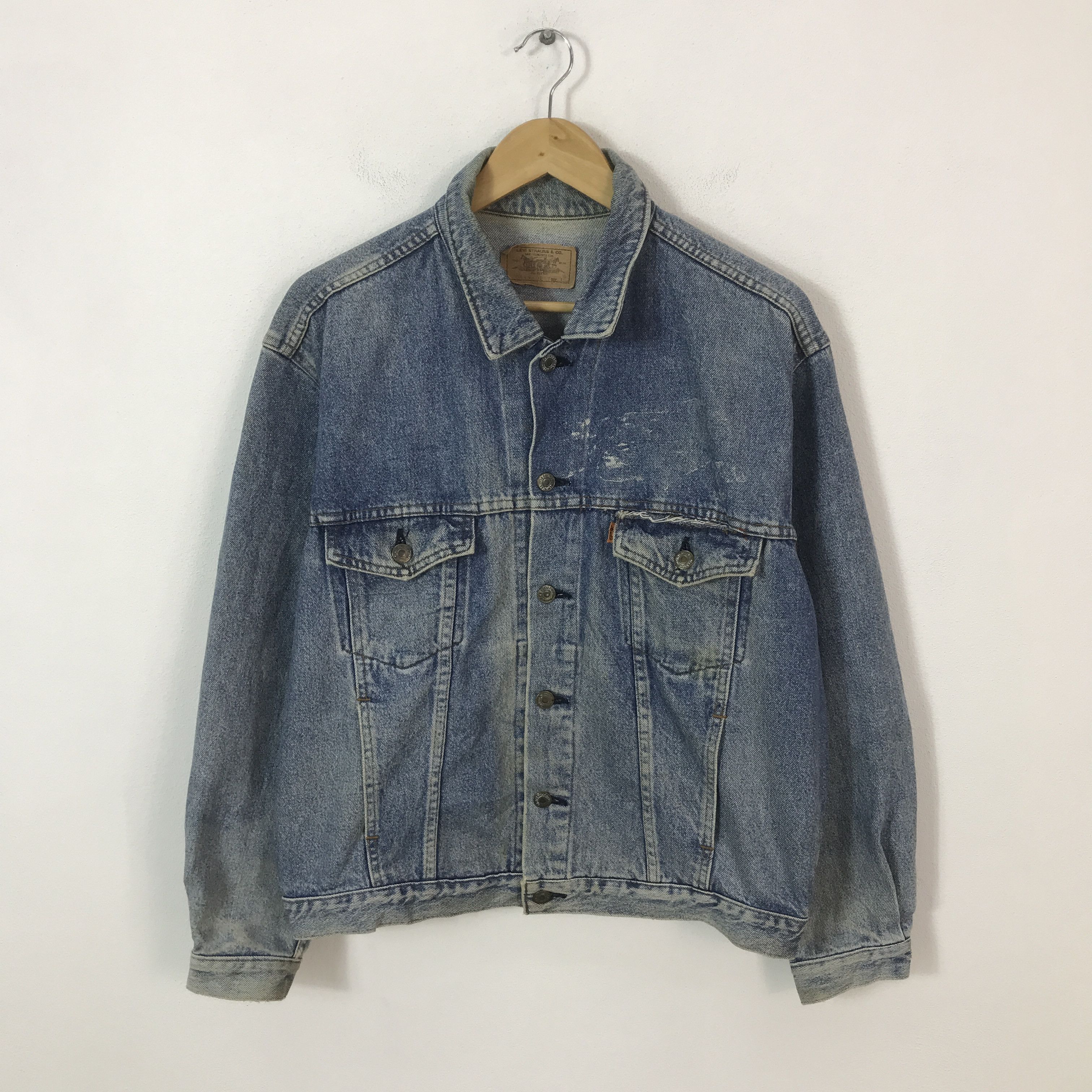 Levi's Vintage Levis strauss tracker denim oreng tag jacket K63B6 Size US L / EU 52-54 / 3 - 1 Thumbnail
